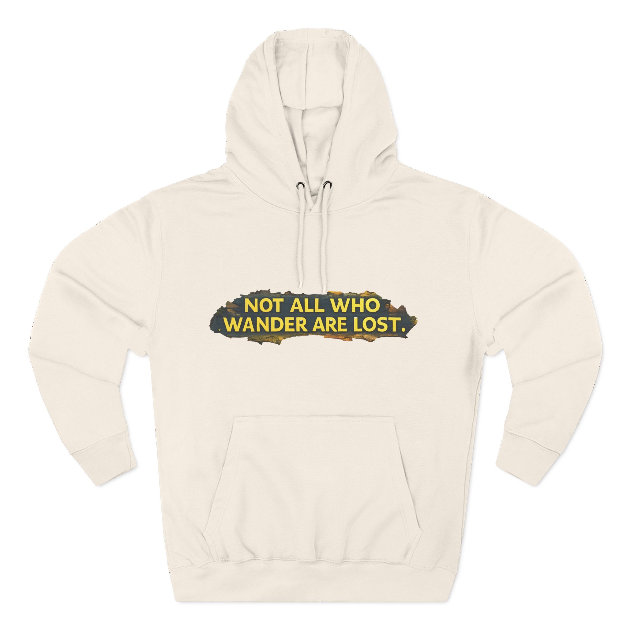 12428333377679809716_2048.jpeg Three-Panel Fleece Hoodie - "Not All Who Wander Are Lost" Design Cubic-Line