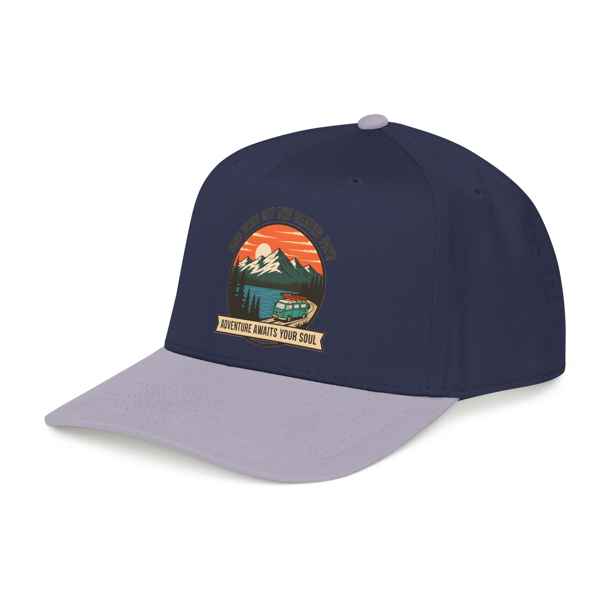 12438074997495187597_2048.jpeg Baseball Cap — "Find Bliss of the beaten patch-Adventure Awaits Your Soul" Vintage Mountain Camp Camper Design