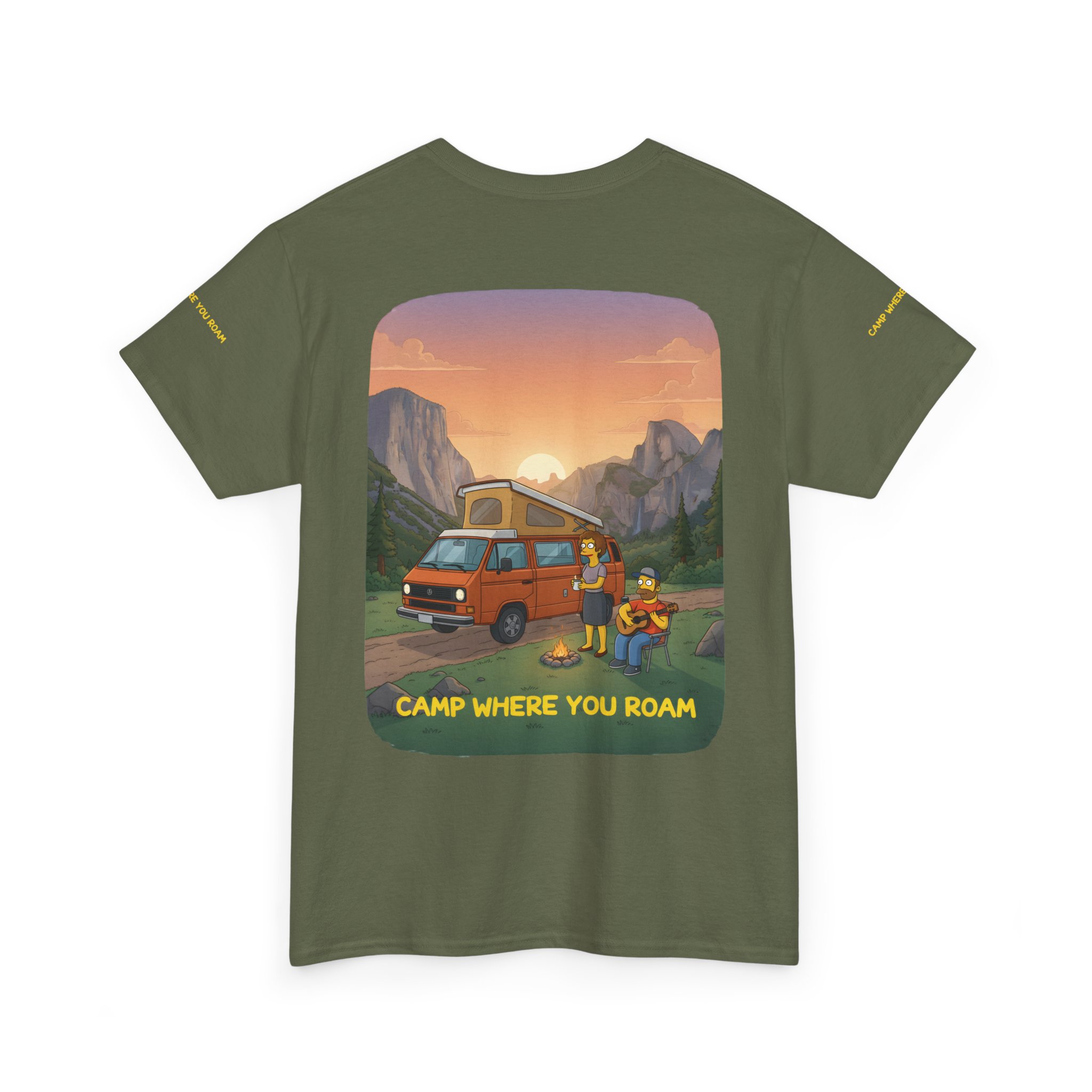 Unisex Heavy Cotton Tee — "Camp Where You Roam" Design Sitcom-Line