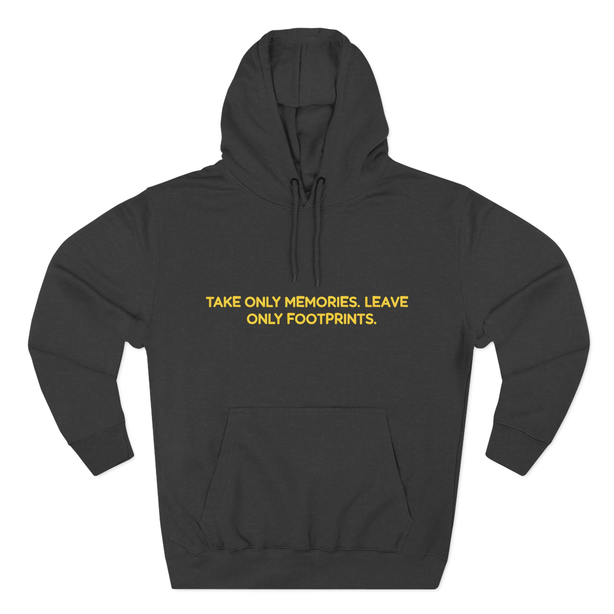 12452568050229777137_2048.jpeg Three-Panel Fleece Hoodie - "Take Only Memories-Leave Only Footprints" Design Sitcom-Line