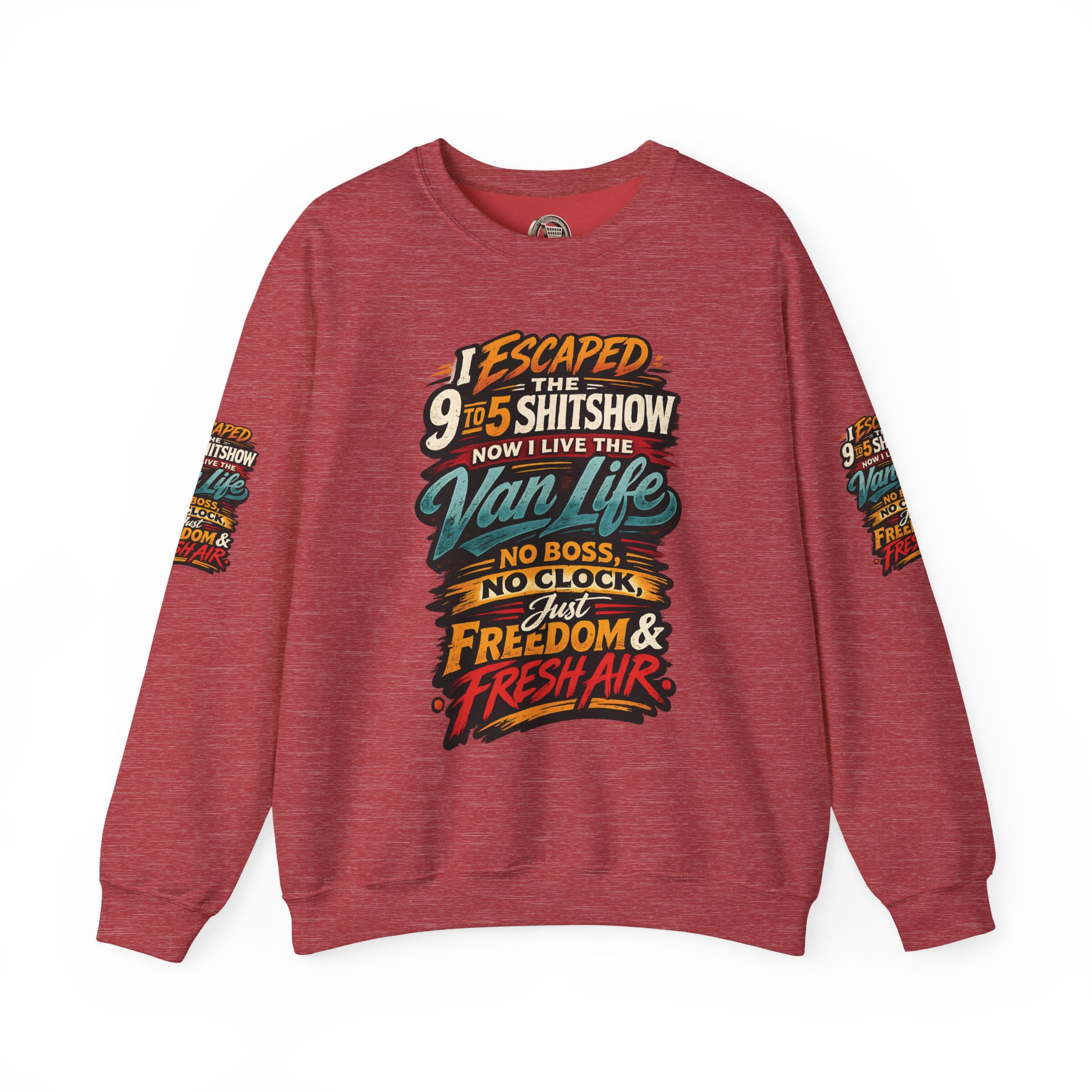 12453968143307022289_2048.jpeg Unisex Heavy Blend™ Crewneck Sweatshirt — "I Escaped The 9 To 5" Design F**K-Line