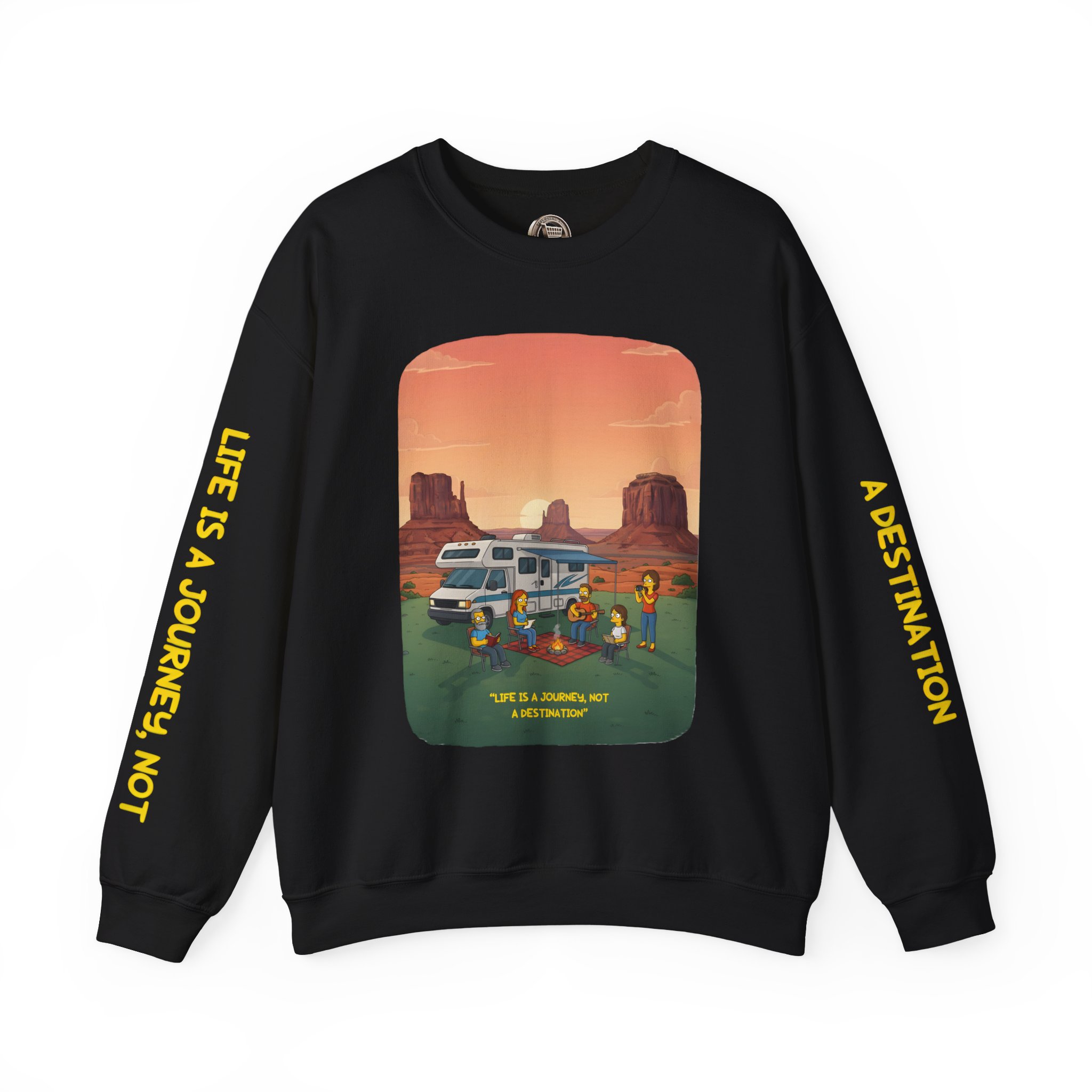 Unisex Heavy Blend™ Crewneck Sweatshirt — "Life Is A Journey-Not A Destination" Design Sitcom-Line