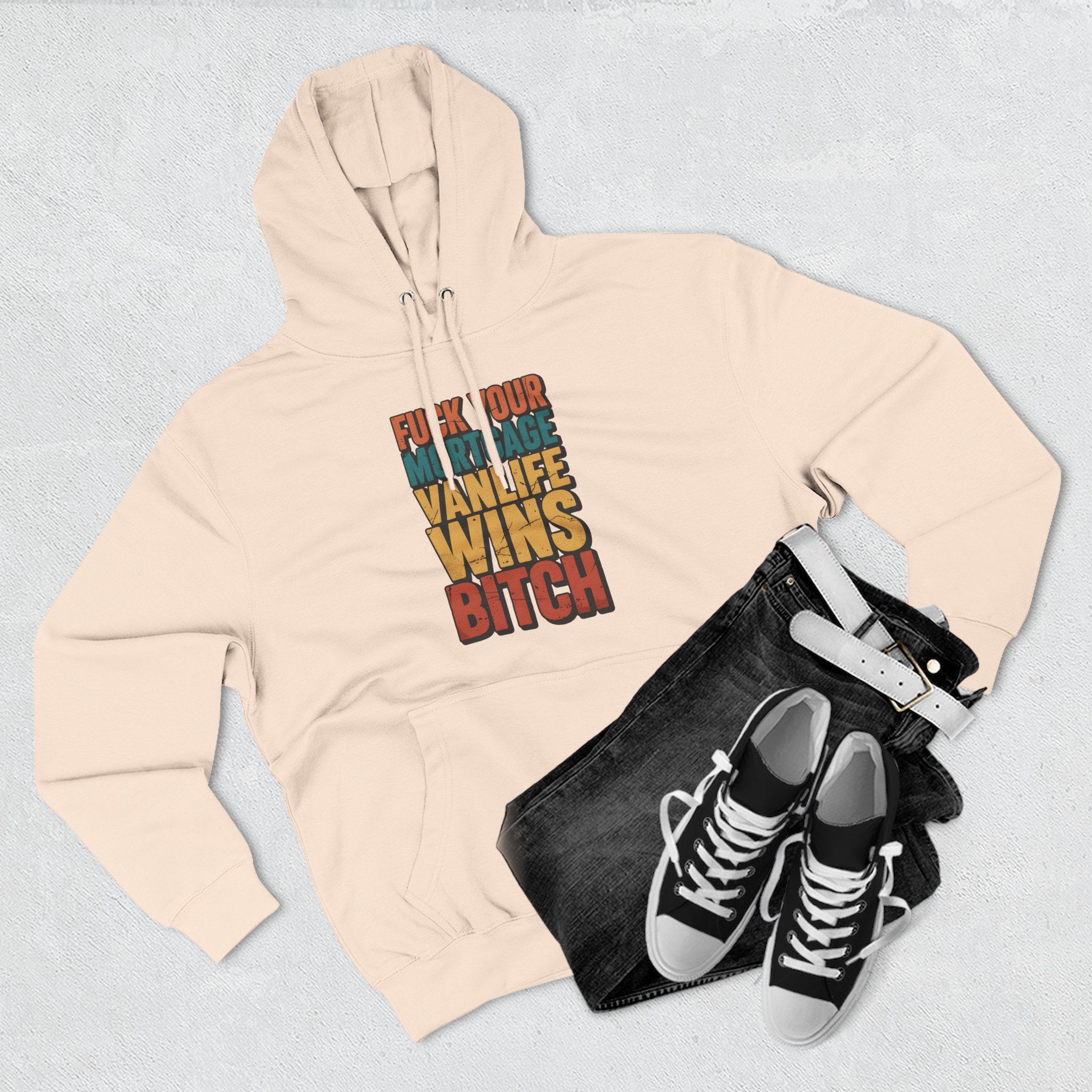 Three-Panel Fleece Hoodie - "Fuck Your Mortgage" Design F**K-Line