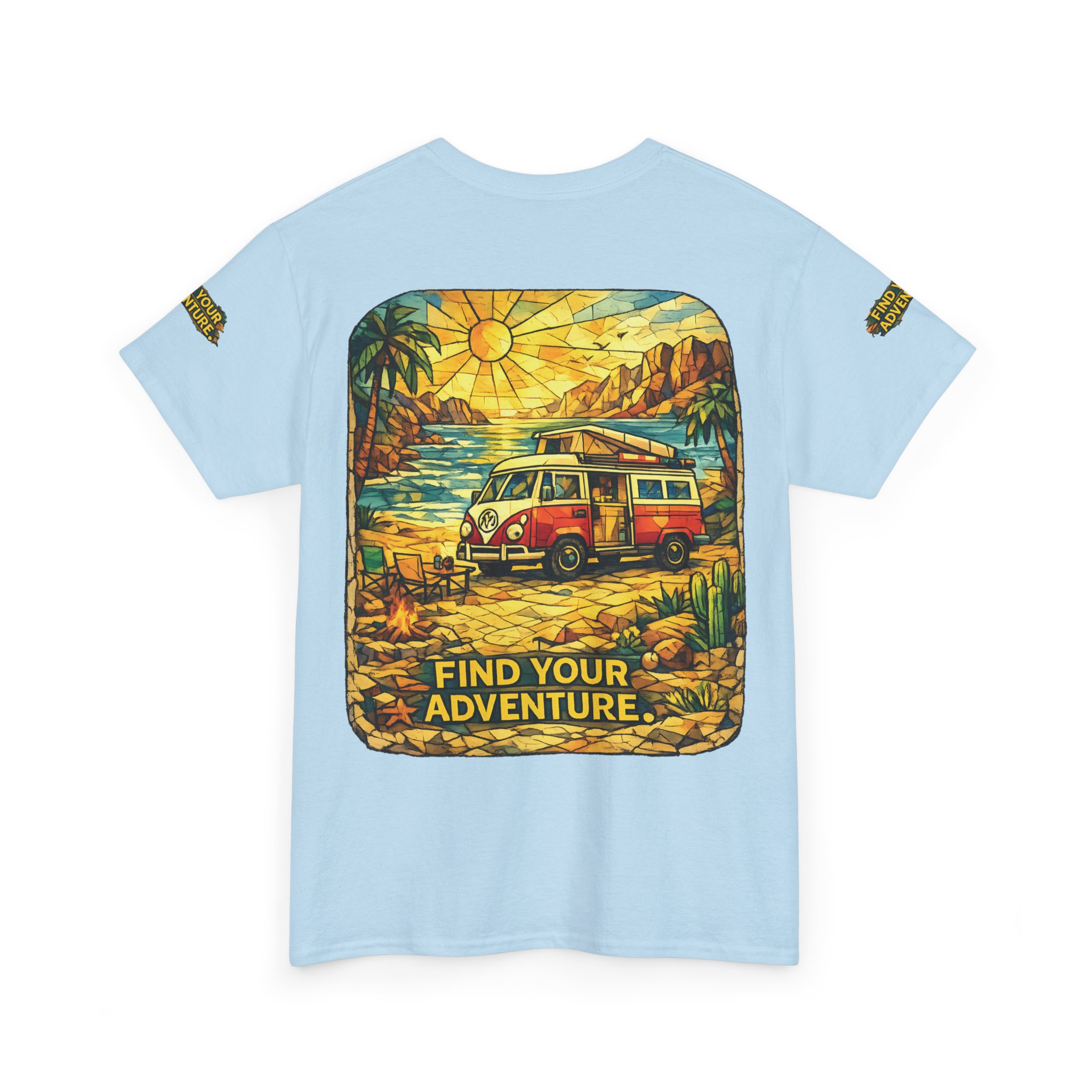 Unisex Heavy Cotton Tee — "Find Your Adventure" Design Cubic-Line