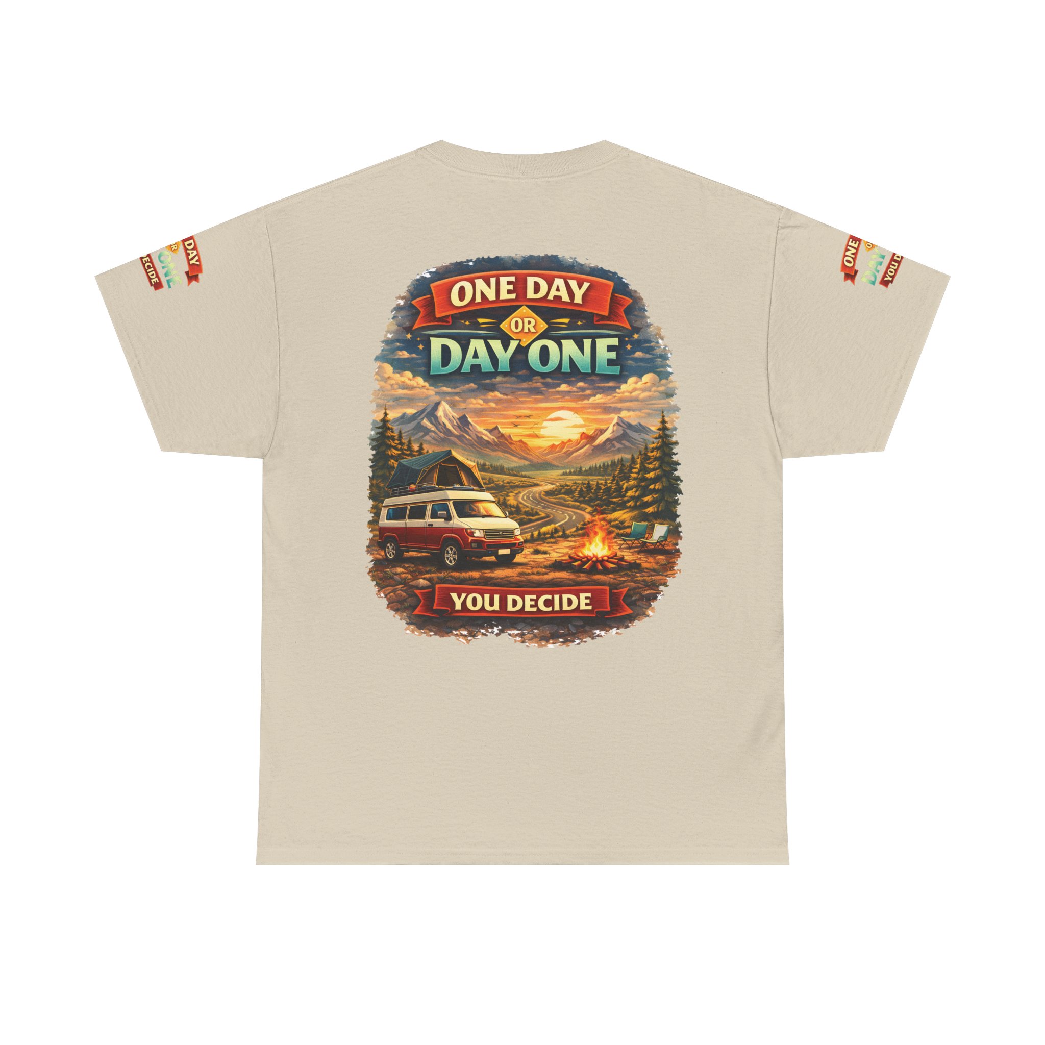 12466261184705174250_2048.jpeg Unisex Heavy Cotton Tee — "One Day Or Day One" Design Scenic-Line