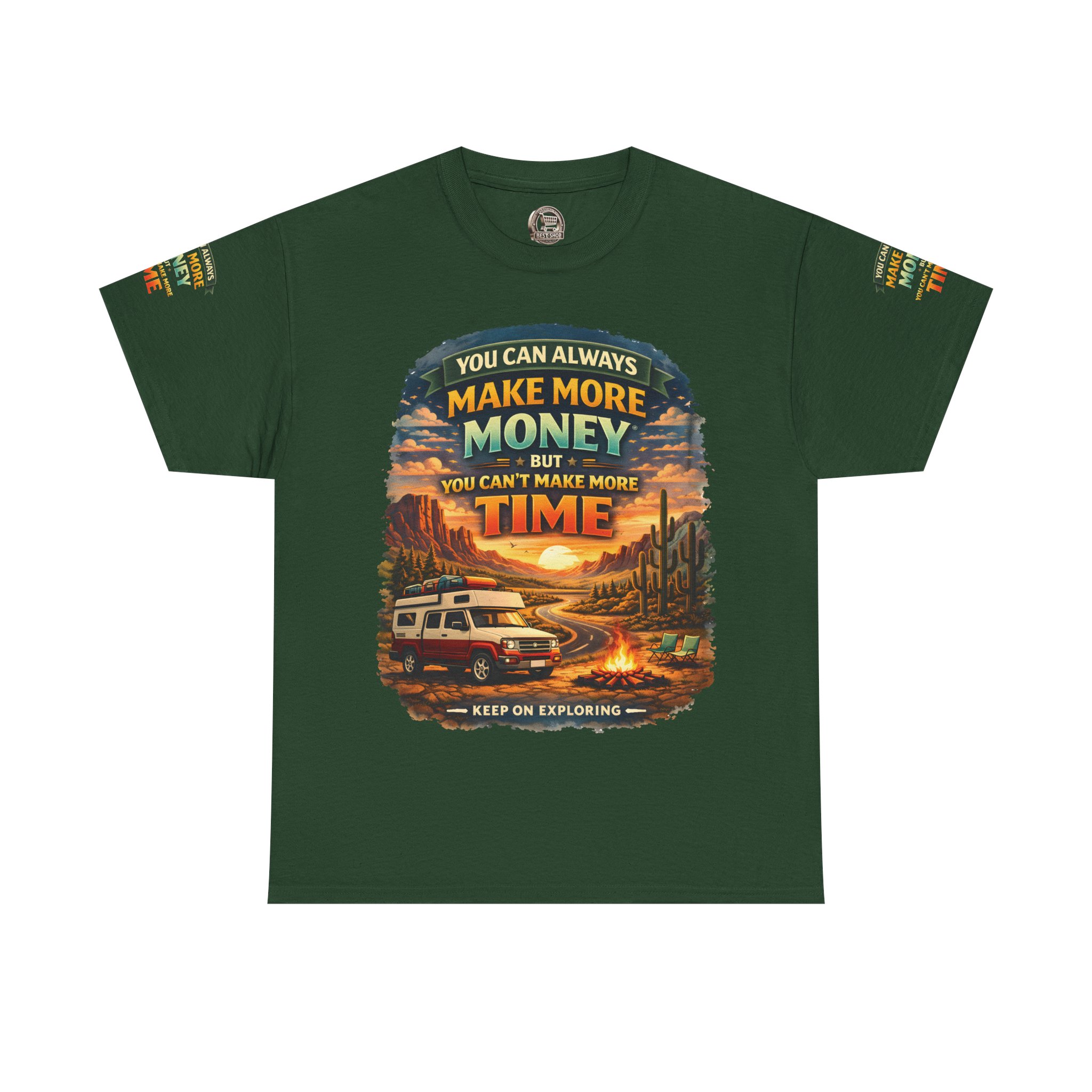 Unisex Heavy Cotton Tee — "You Can Always Make More Money" Design Scenic-Line