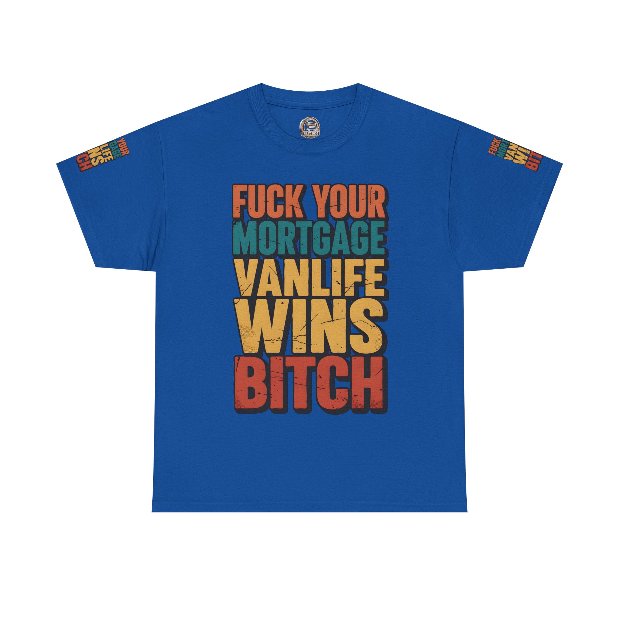 Unisex Heavy Cotton Tee — "Fuck Your Mortgage" Design F**K-Line