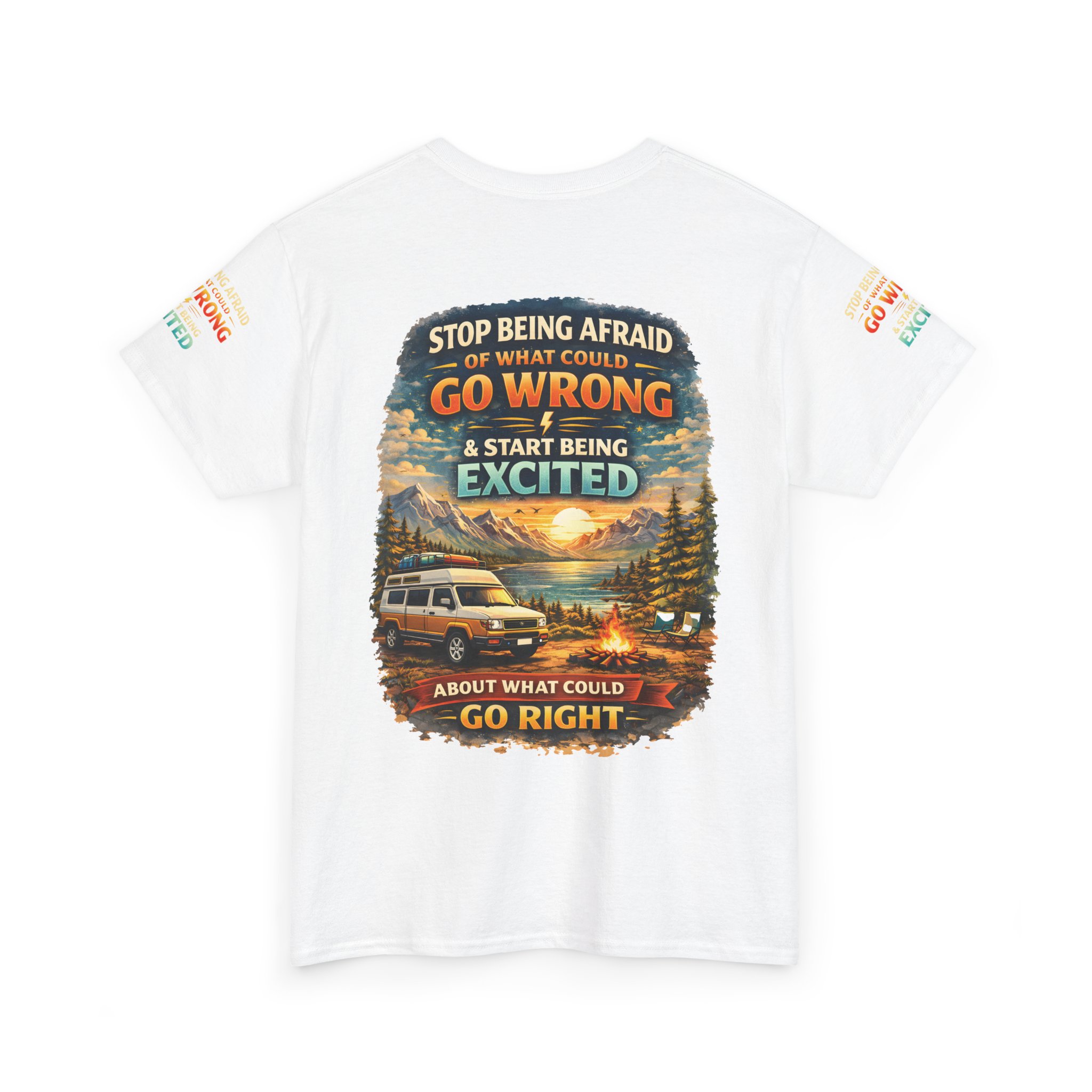 12479255603226744098_2048.jpeg Unisex Heavy Cotton Tee — "Stop Being Afraid Of What Could Go Wrong" Design Scenic-Line