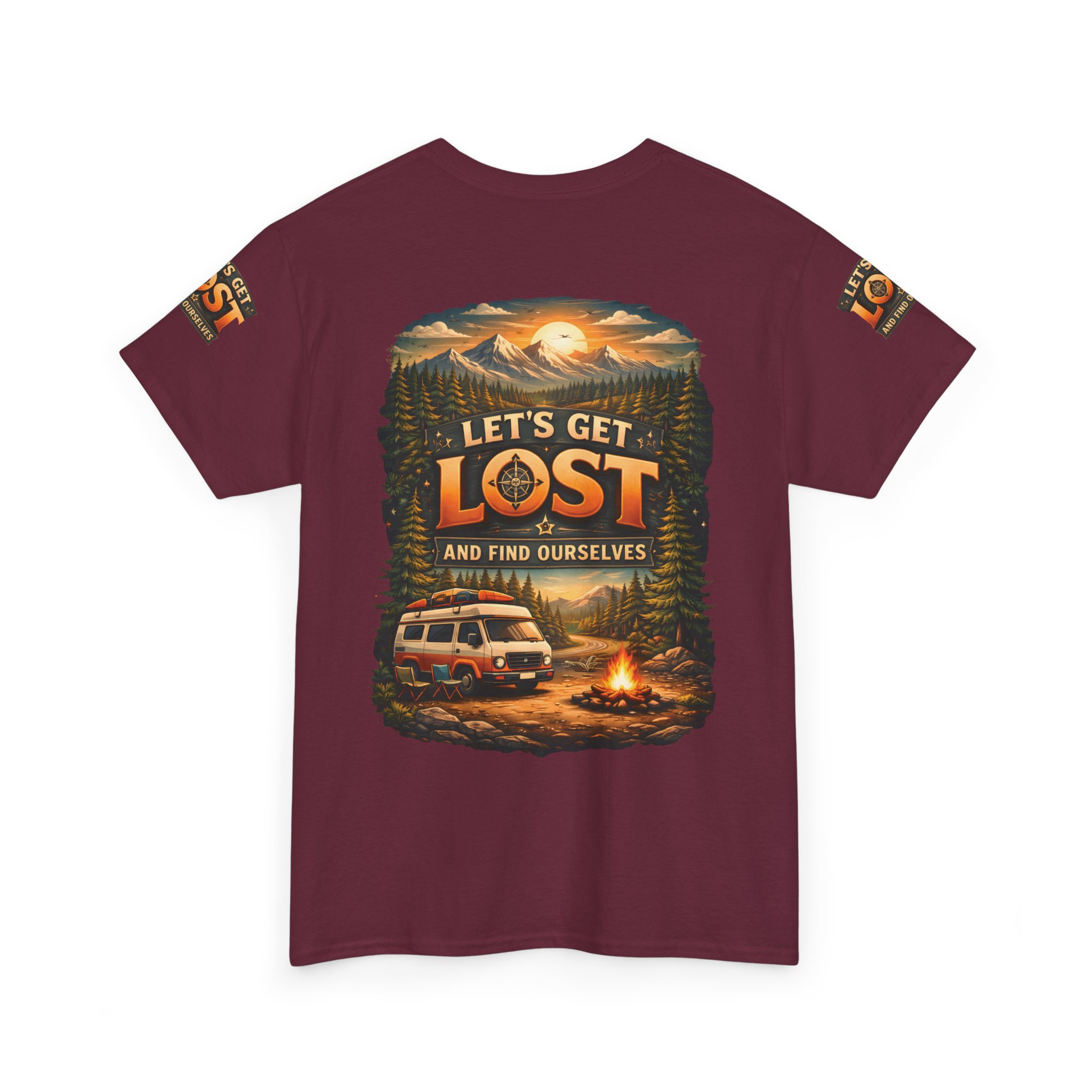 Unisex Heavy Cotton Tee — "Let´s Get Lost And Found Ourselfs" Design Scenic-Line