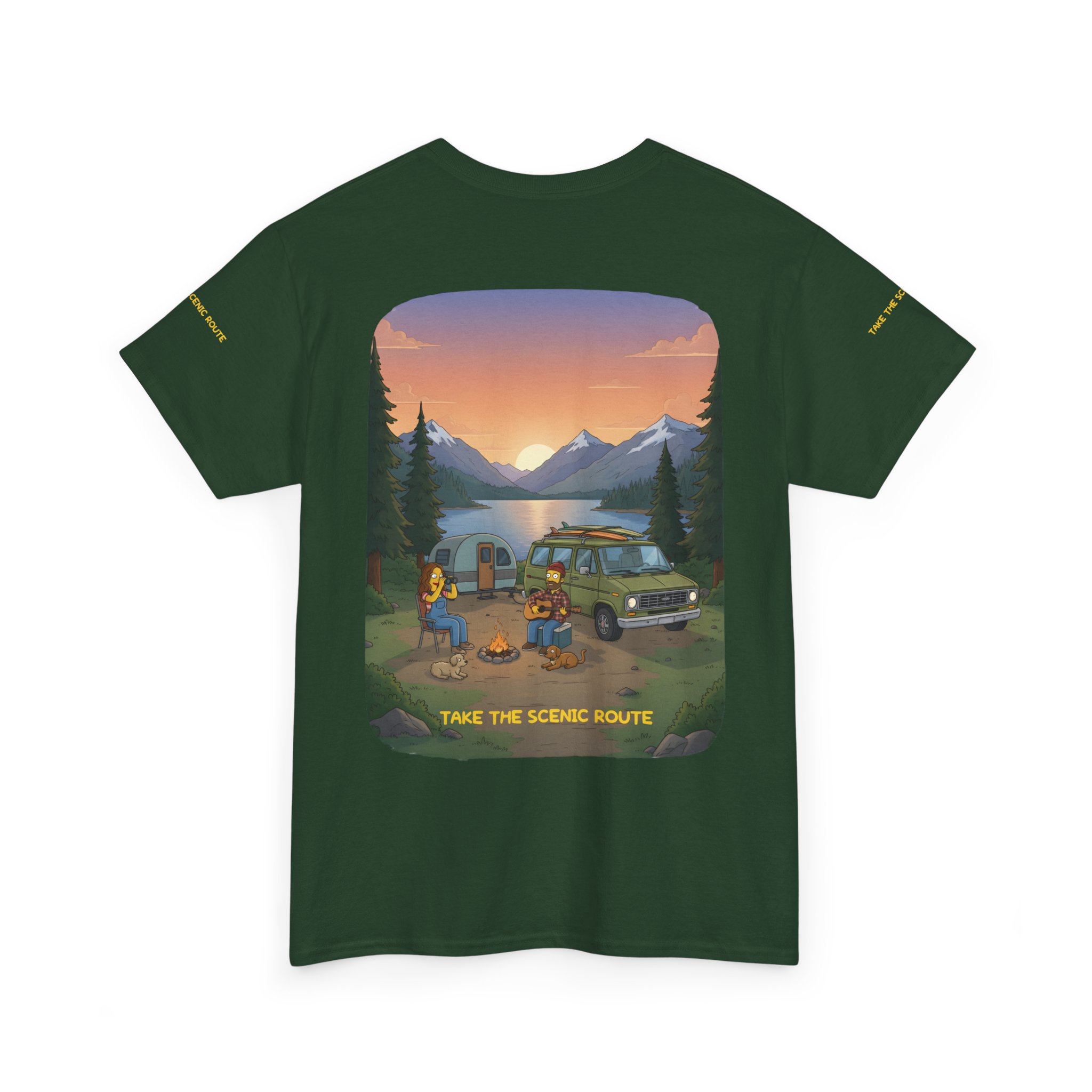 Unisex Heavy Cotton Tee — "Take The Scenic Route" Design Sitcom-Line
