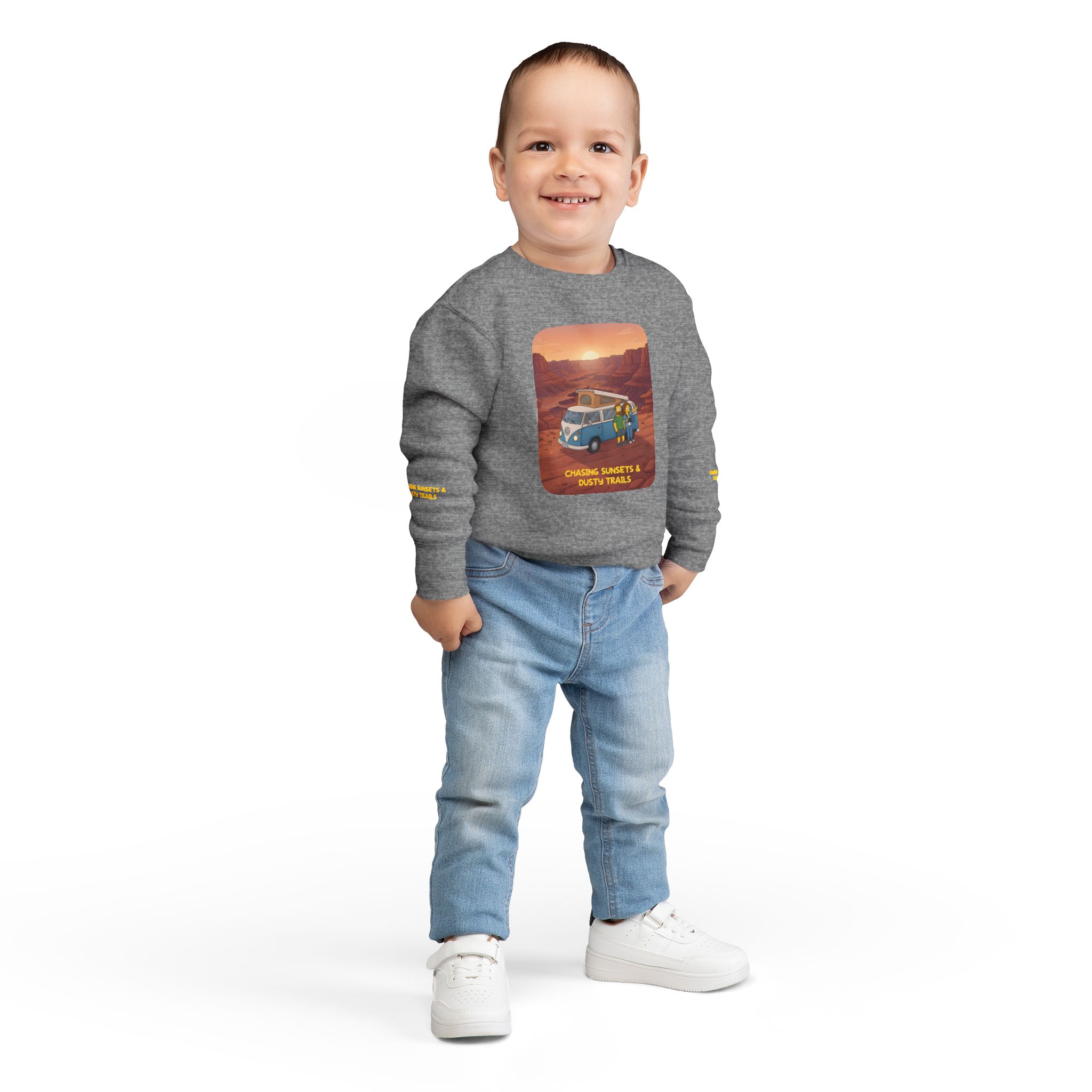 Toddler Sweatshirt - "Chasing Sunsets And Dusty Trails" (Design Sitcom-Line)