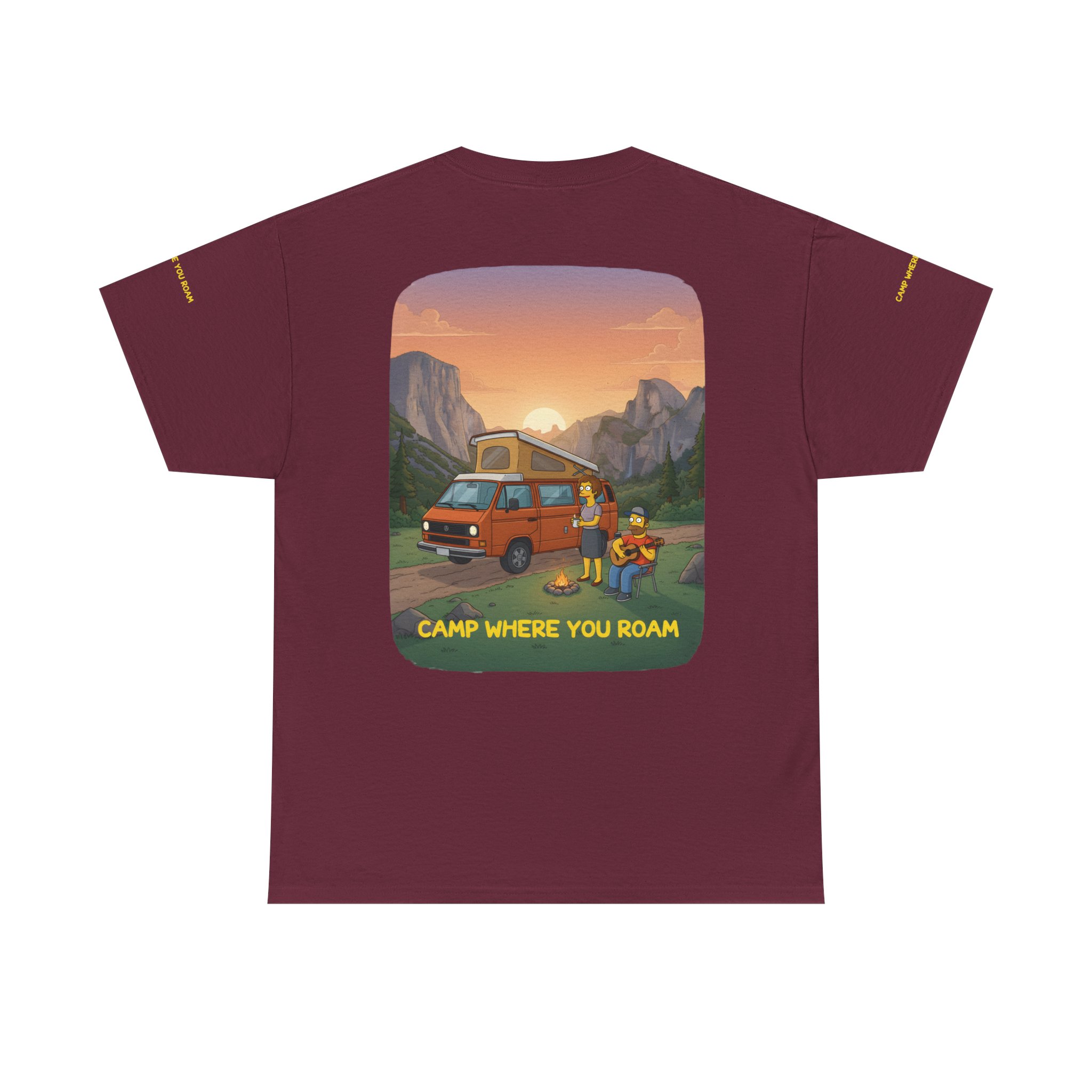 Unisex Heavy Cotton Tee — "Camp Where You Roam" Design Sitcom-Line