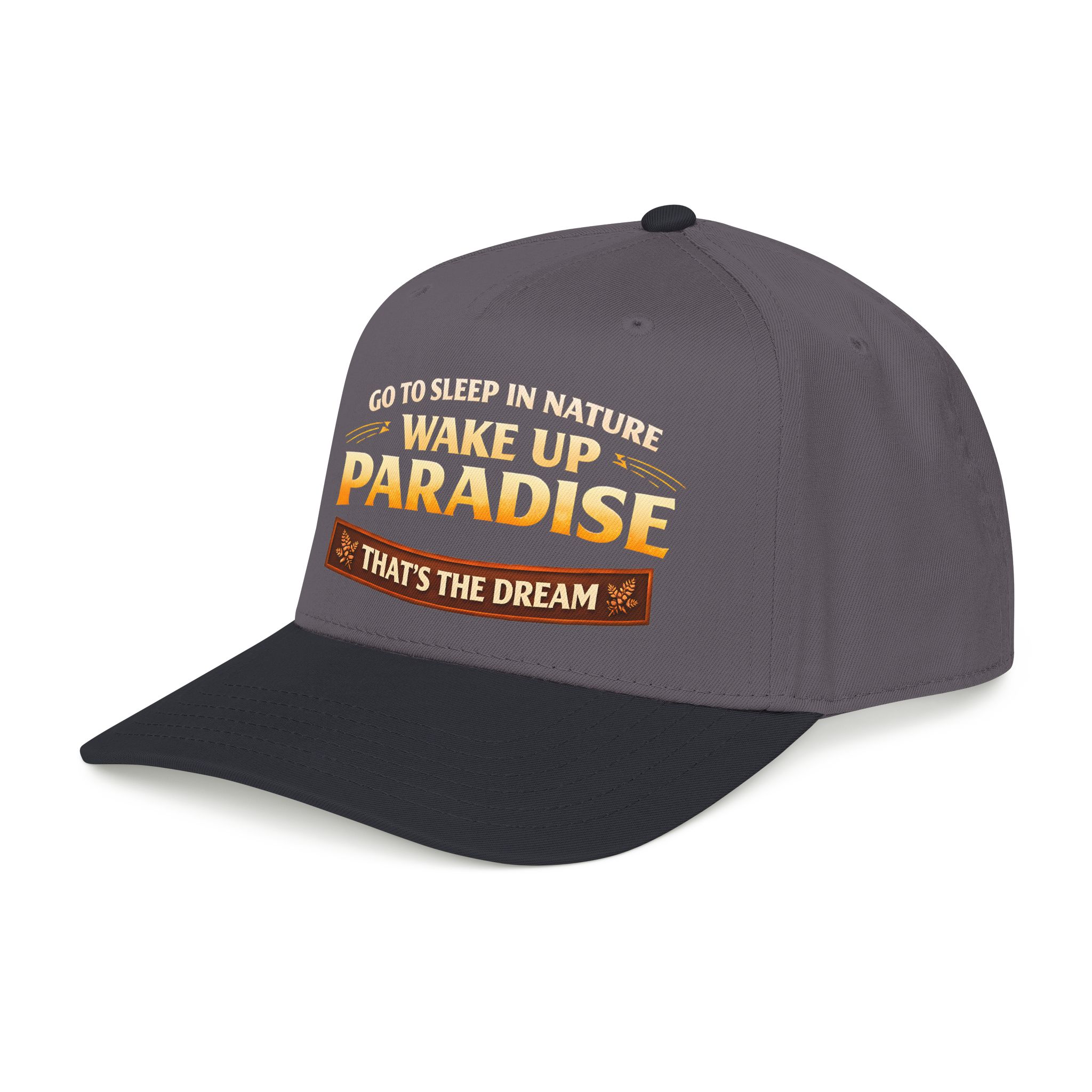Baseball Cap - "Go sleep Nature-Wake Up Paradise" Design Scenic-Line