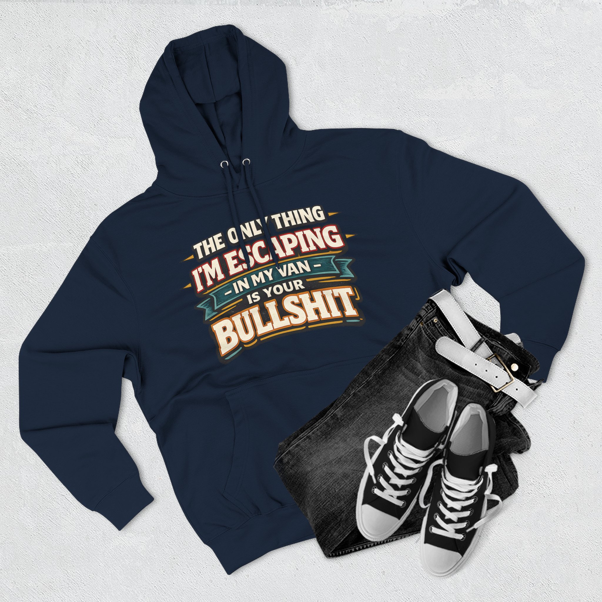 12503938130816902242_2048.jpeg Three-Panel Fleece Hoodie - "The Only Thing I´m Escaping" Design F**K-Line
