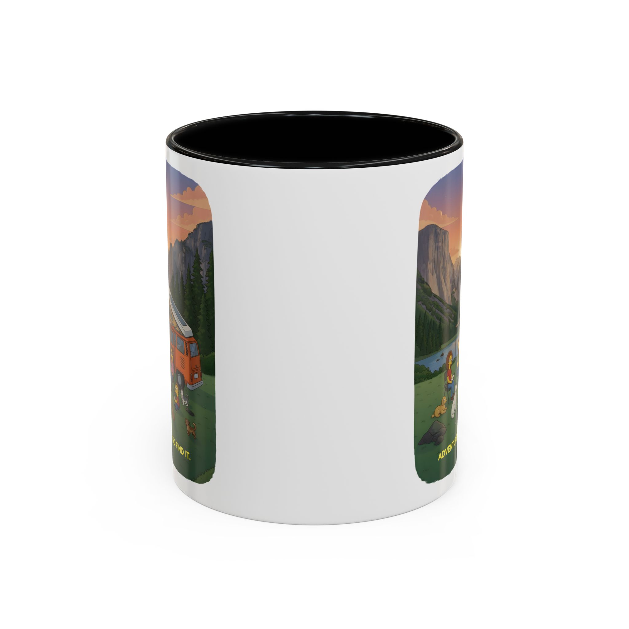 Accent Coffee Mug (11, 15oz) — "Adventure Awaits-Go Find It"" Design Sitcom-Line