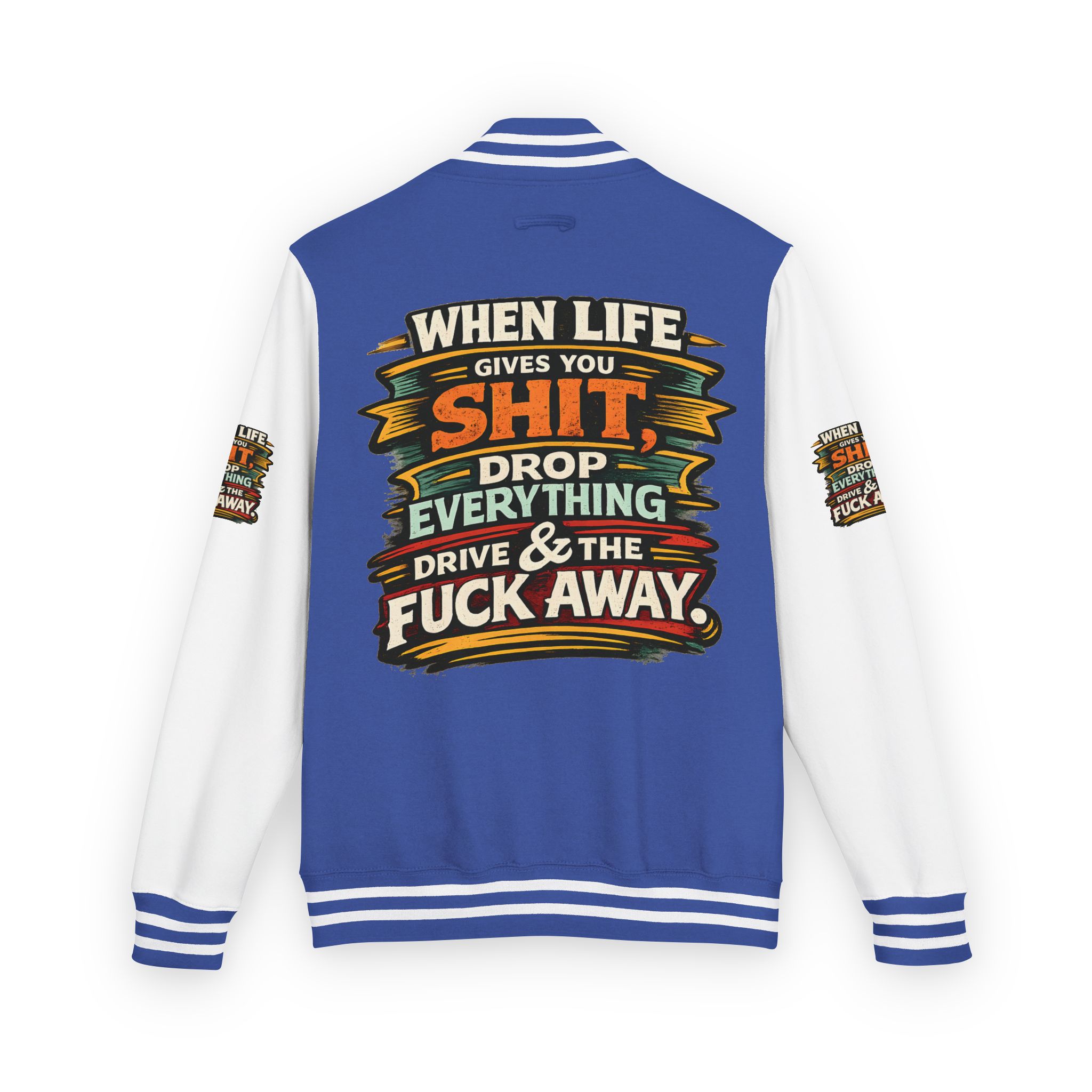 12504621800884530674_2048-1.jpeg Unisex Heavyweight Letterman Jacket — "When Live Gives You Shit" Design F**K-Line