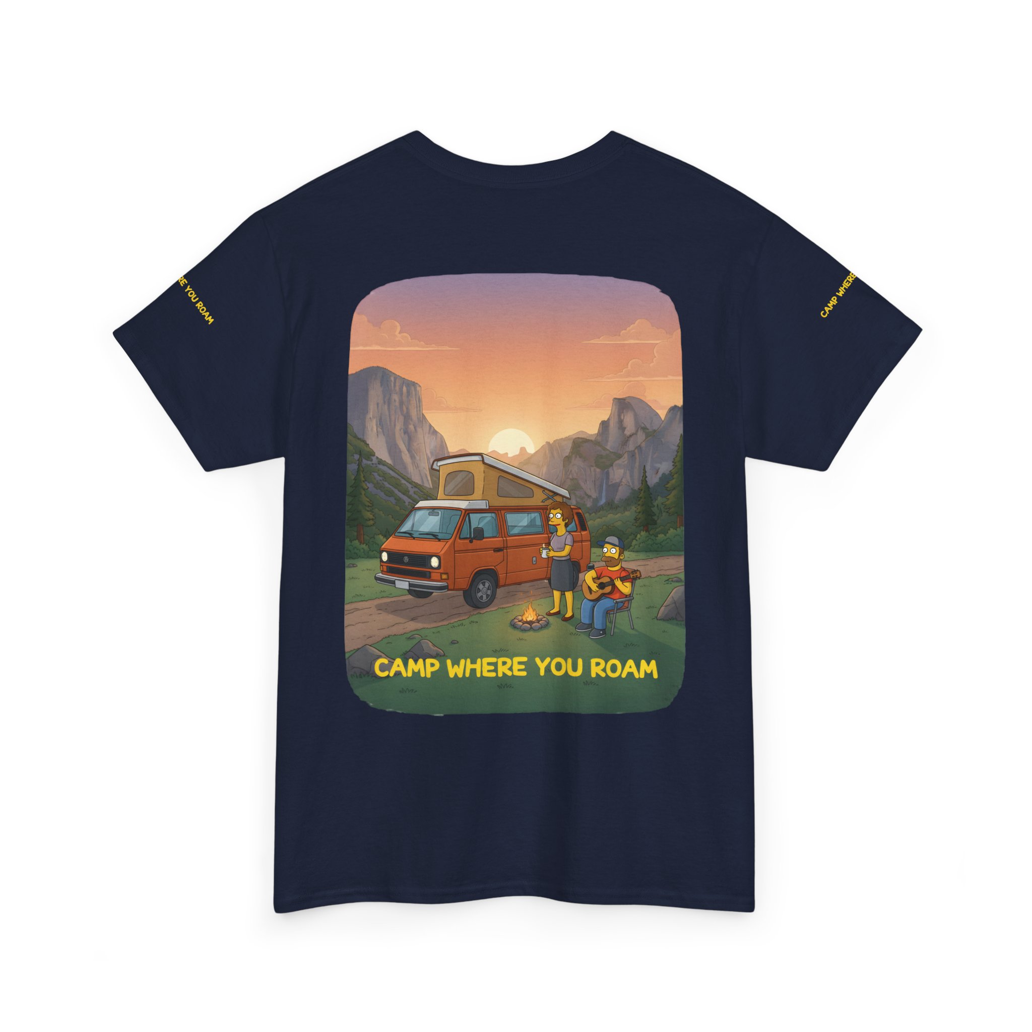 Unisex Heavy Cotton Tee — "Camp Where You Roam" Design Sitcom-Line