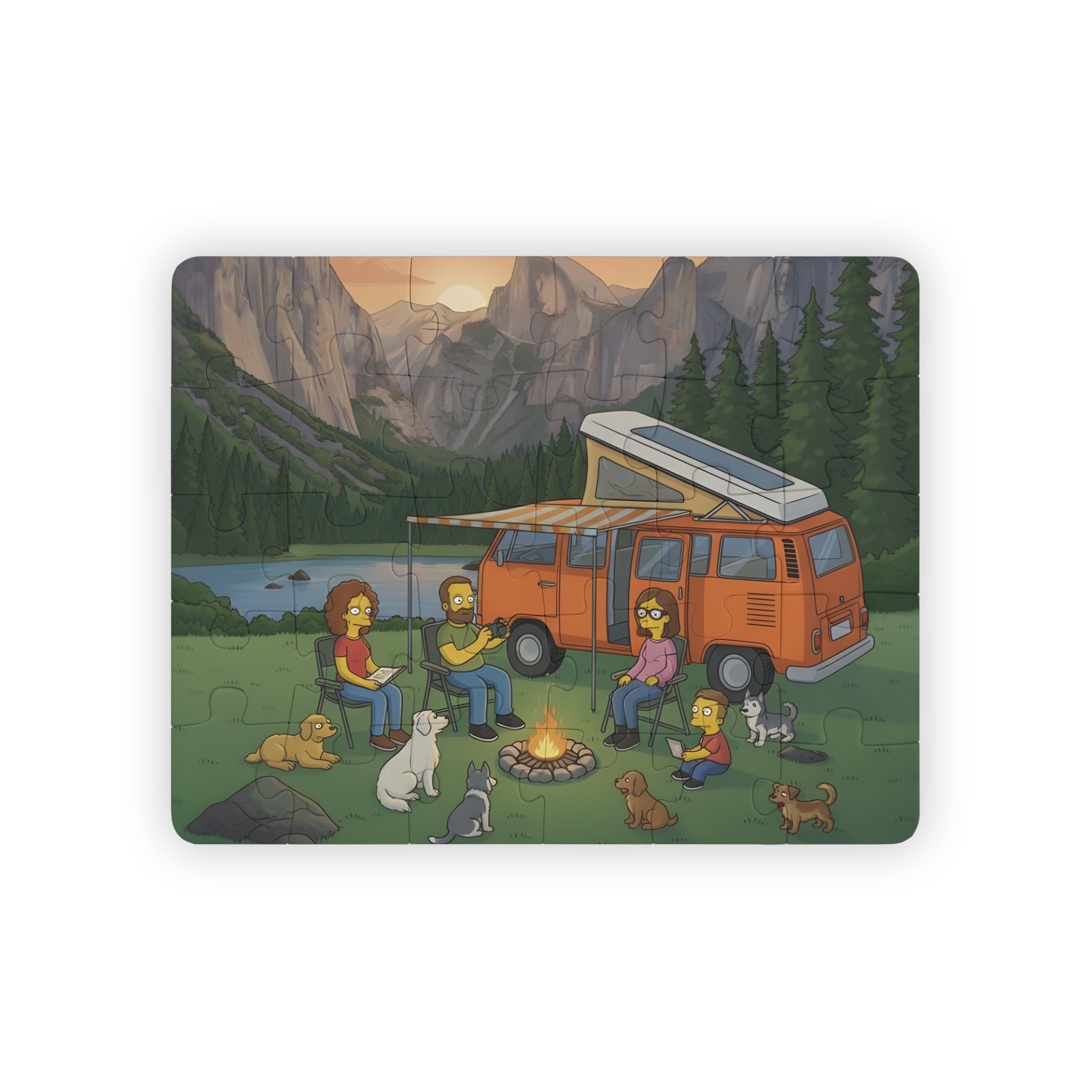 12517083988264282735_2048.jpeg Kids' 30‑Piece Camping Puzzle — Family Van Campfire Scene for Children