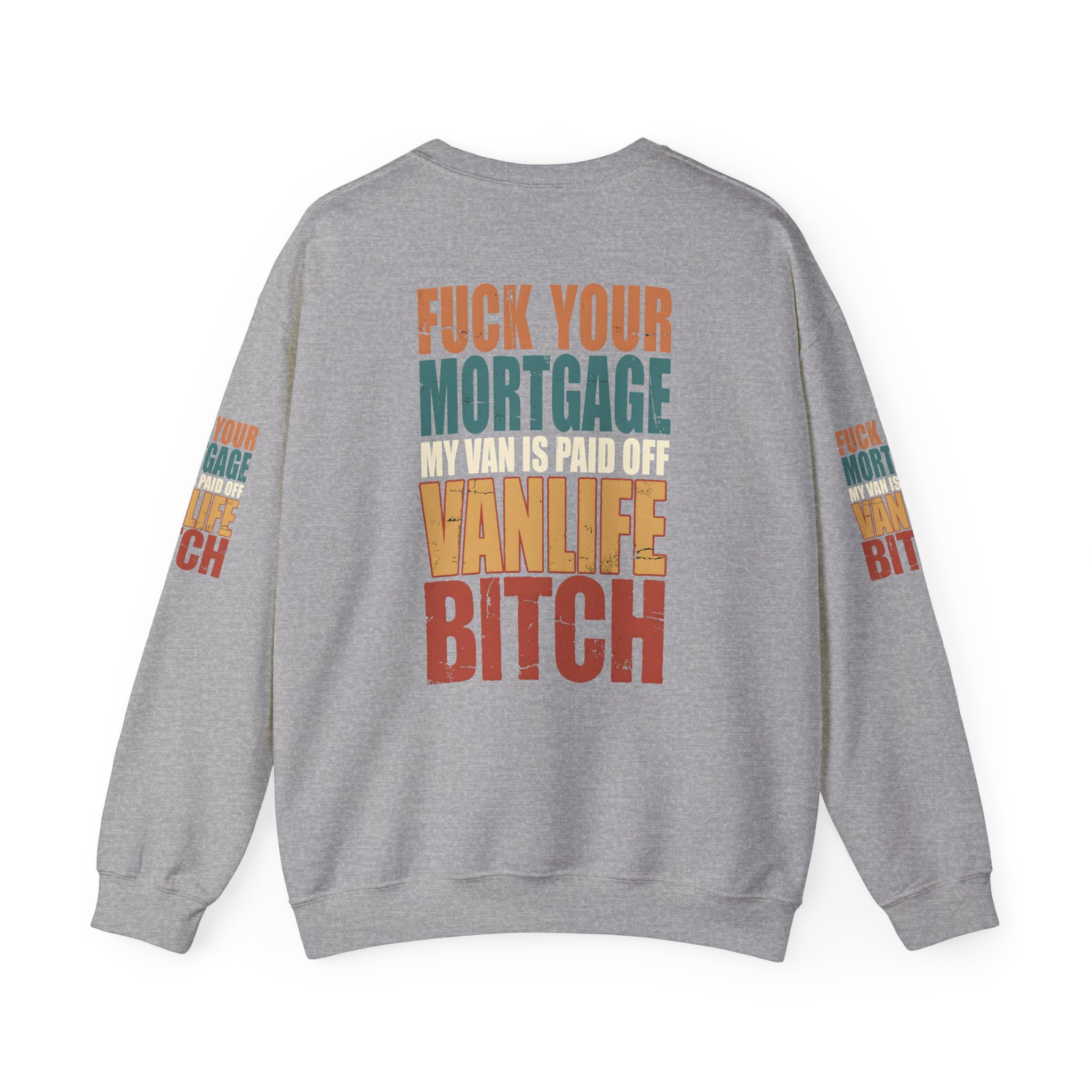Unisex Heavy Blend™ Crewneck Sweatshirt — "Fuck Your Mortgage" Design F**K-Line