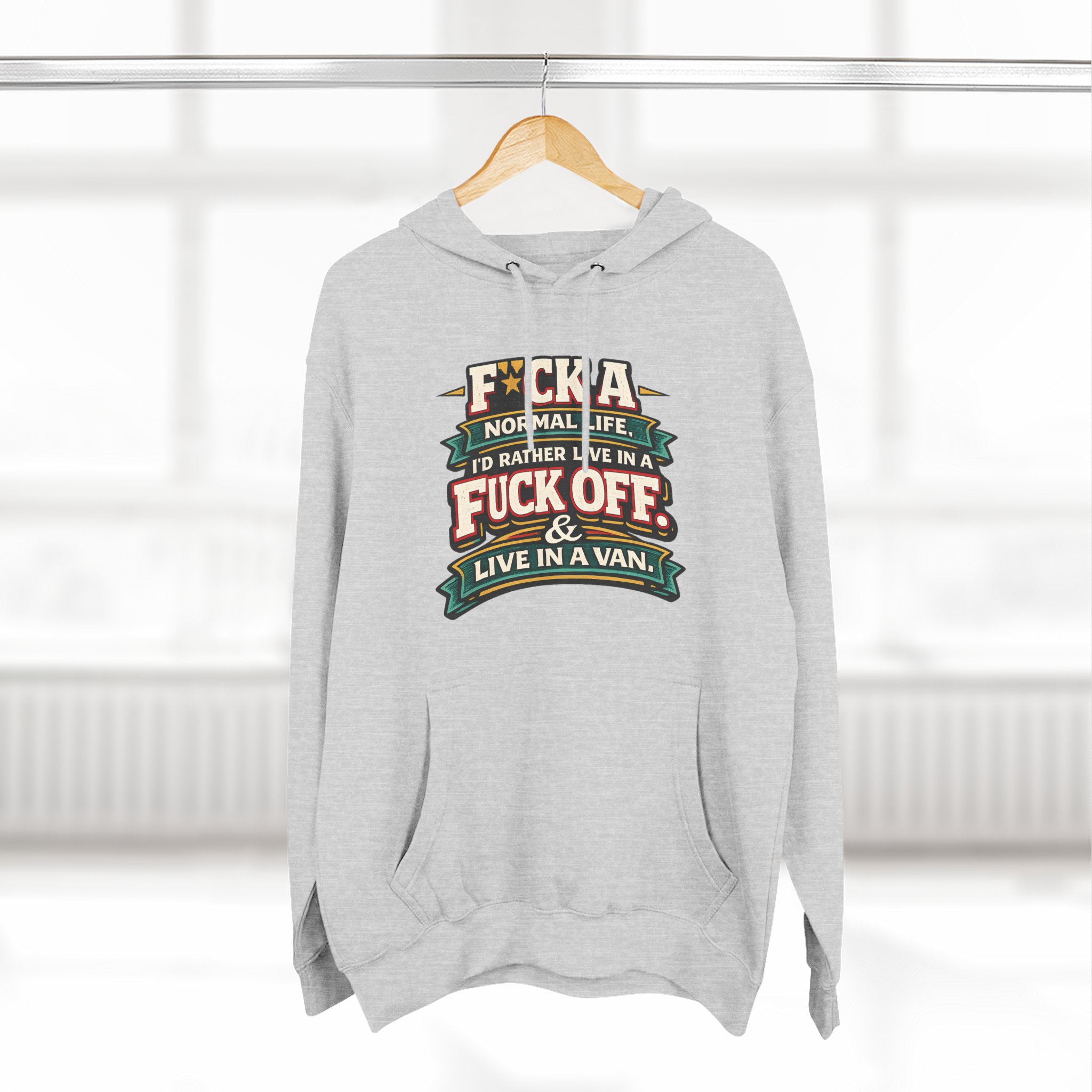 12519312632484579651_2048.jpeg Three-Panel Fleece Hoodie - "Fuck A Normal Life" Design F**K-Line