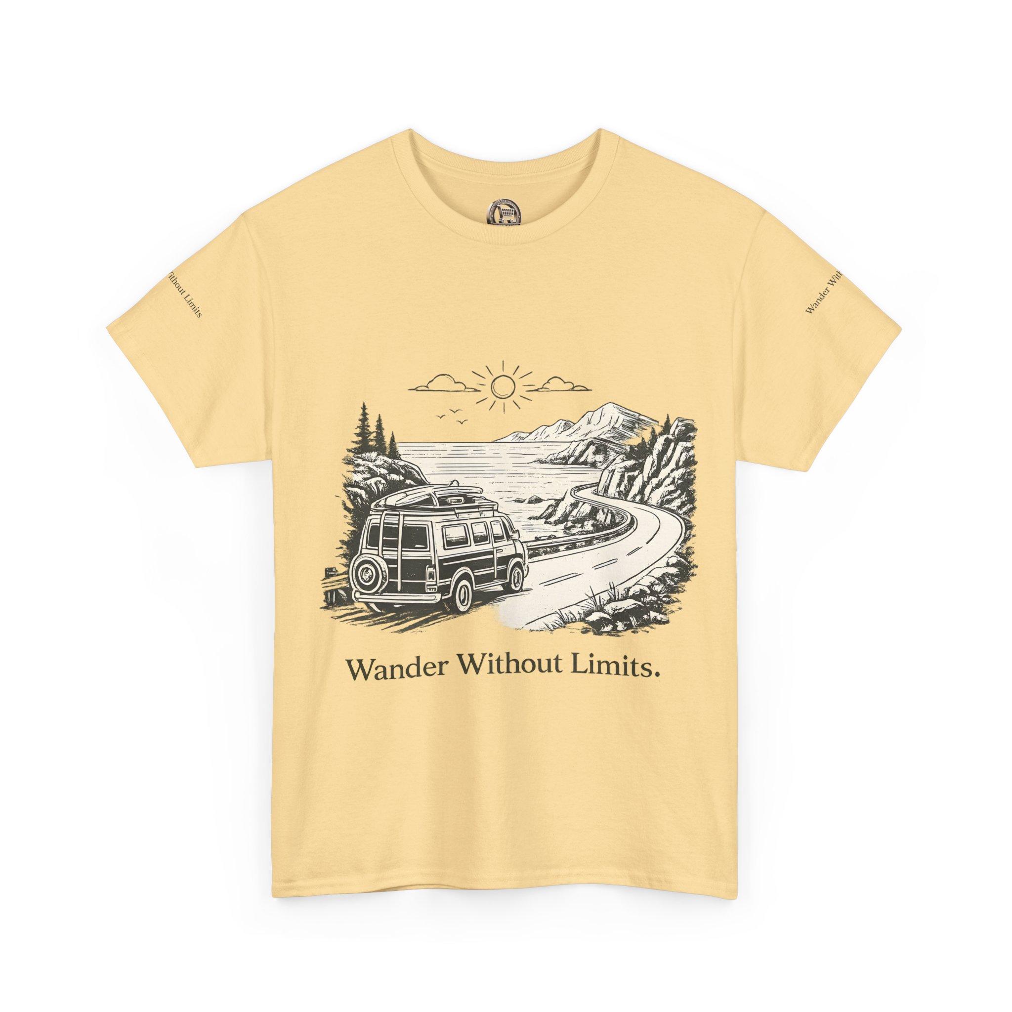 12522859199930274228_2048.jpeg Unisex Heavy Cotton Tee — "Wander Without Limits" Design Minimal-Line