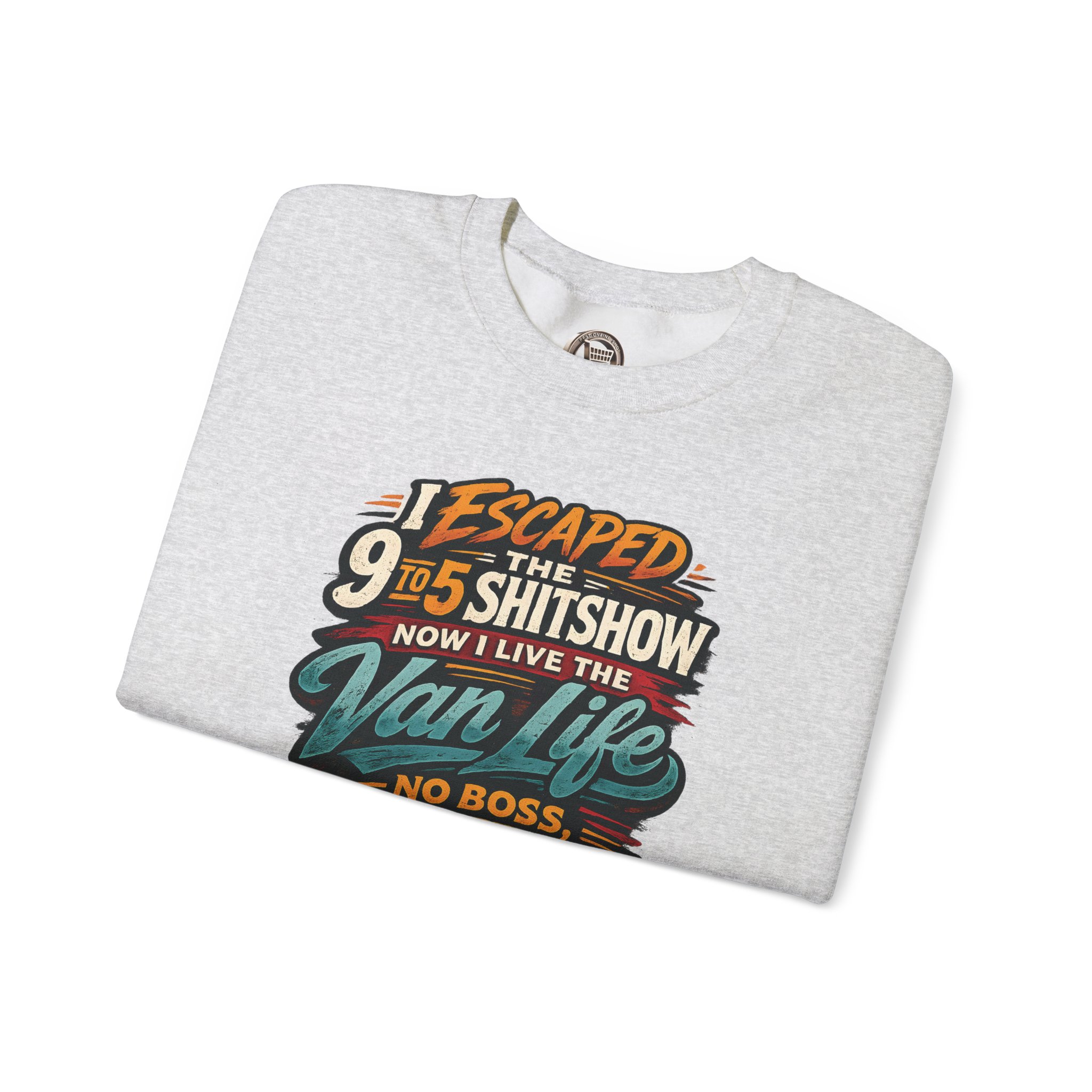 12525169942529462443_2048-1.jpeg Unisex Heavy Blend™ Crewneck Sweatshirt — "I Escaped The 9 To 5" Design F**K-Line