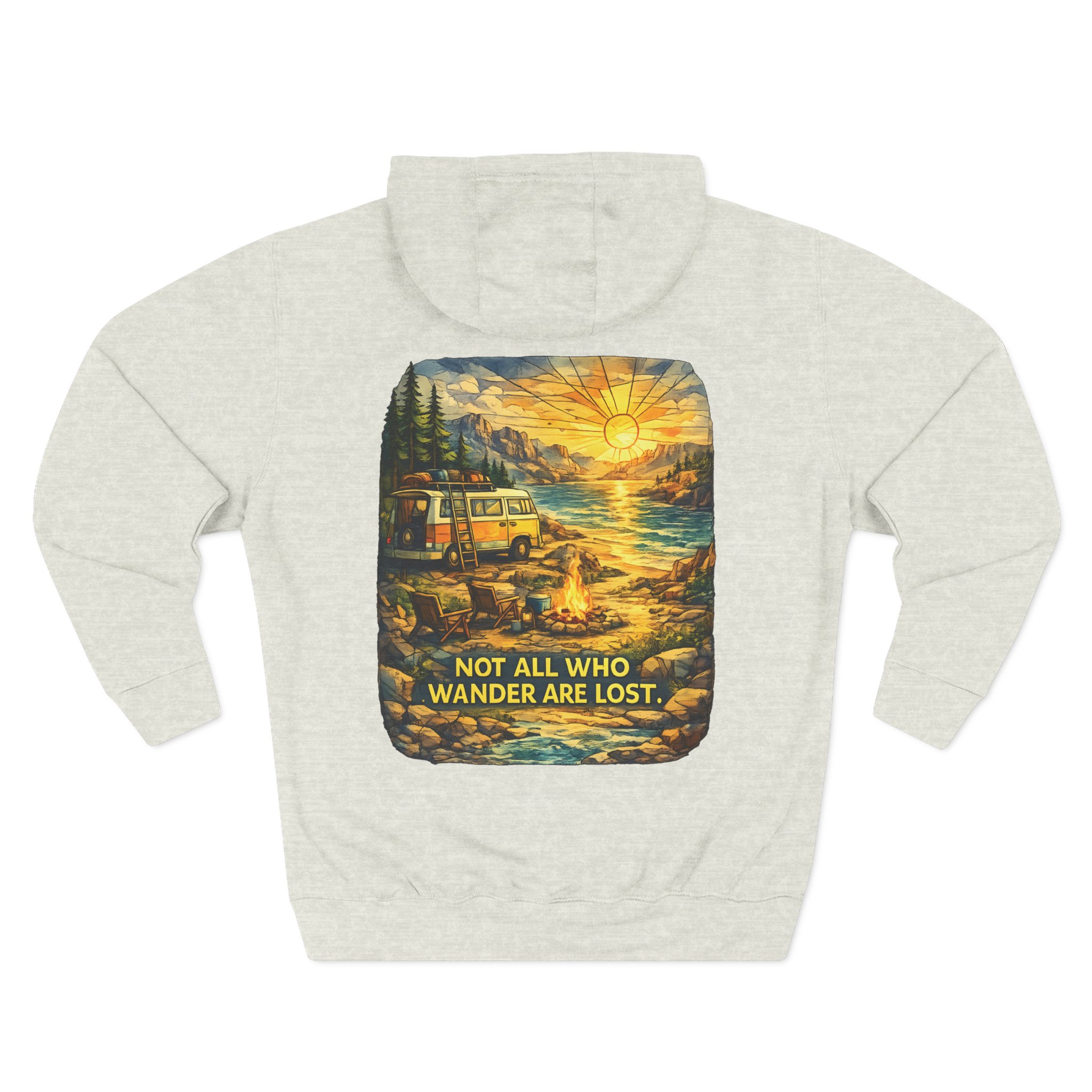 12536057717845747238_2048.jpeg Three-Panel Fleece Hoodie - "Not All Who Wander Are Lost" Design Cubic-Line