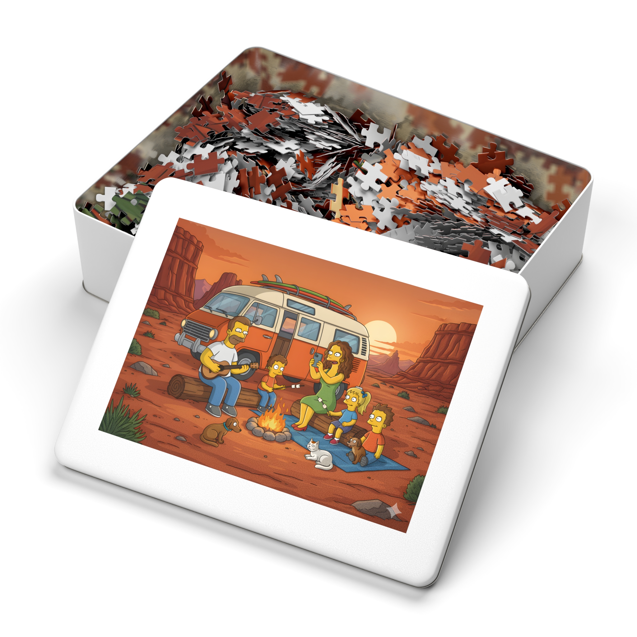 Jigsaw Puzzle with Tin — Sunset Van Adventure