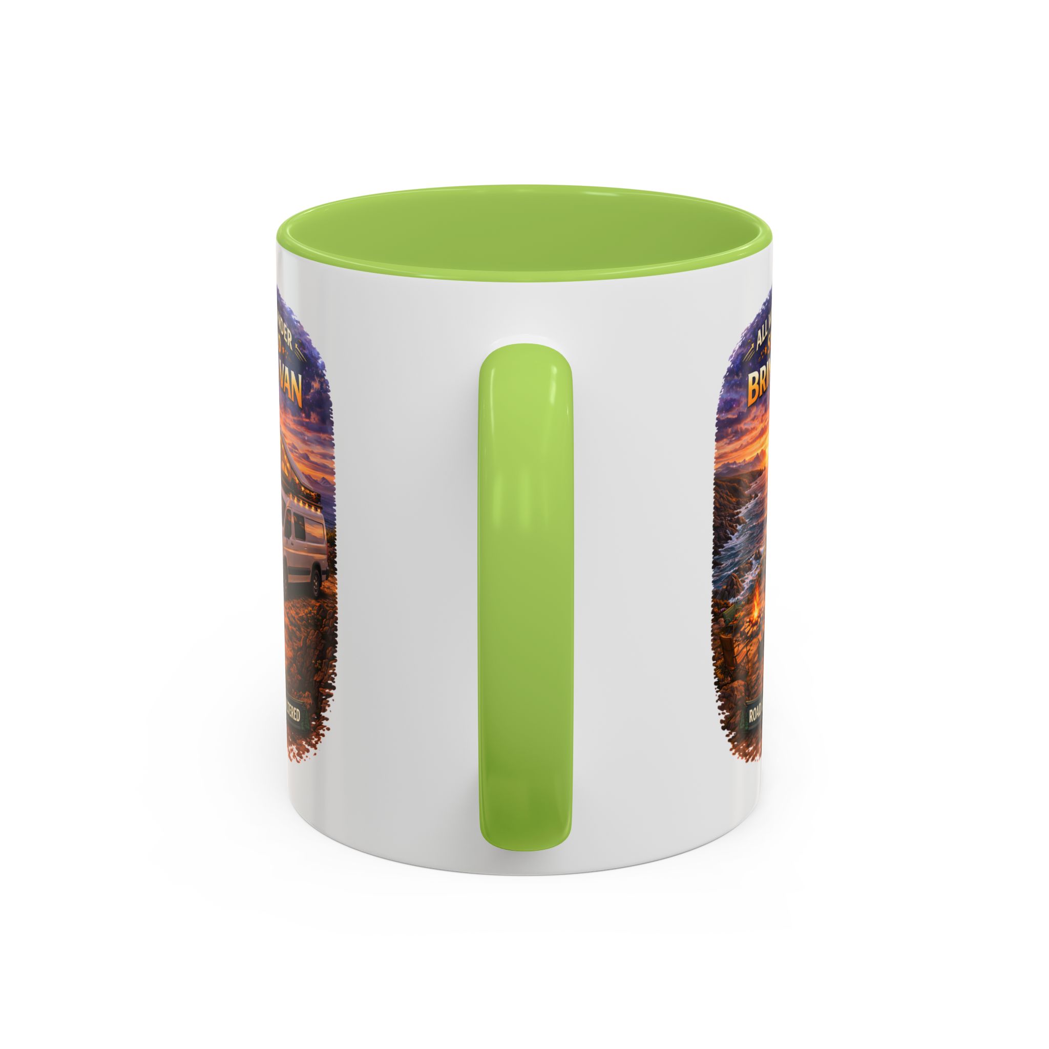 12541846197906743056_2048.jpeg Accent Coffee Mug (11, 15oz) — "All Who wander Should Bring A Van" Design Scenic-Line