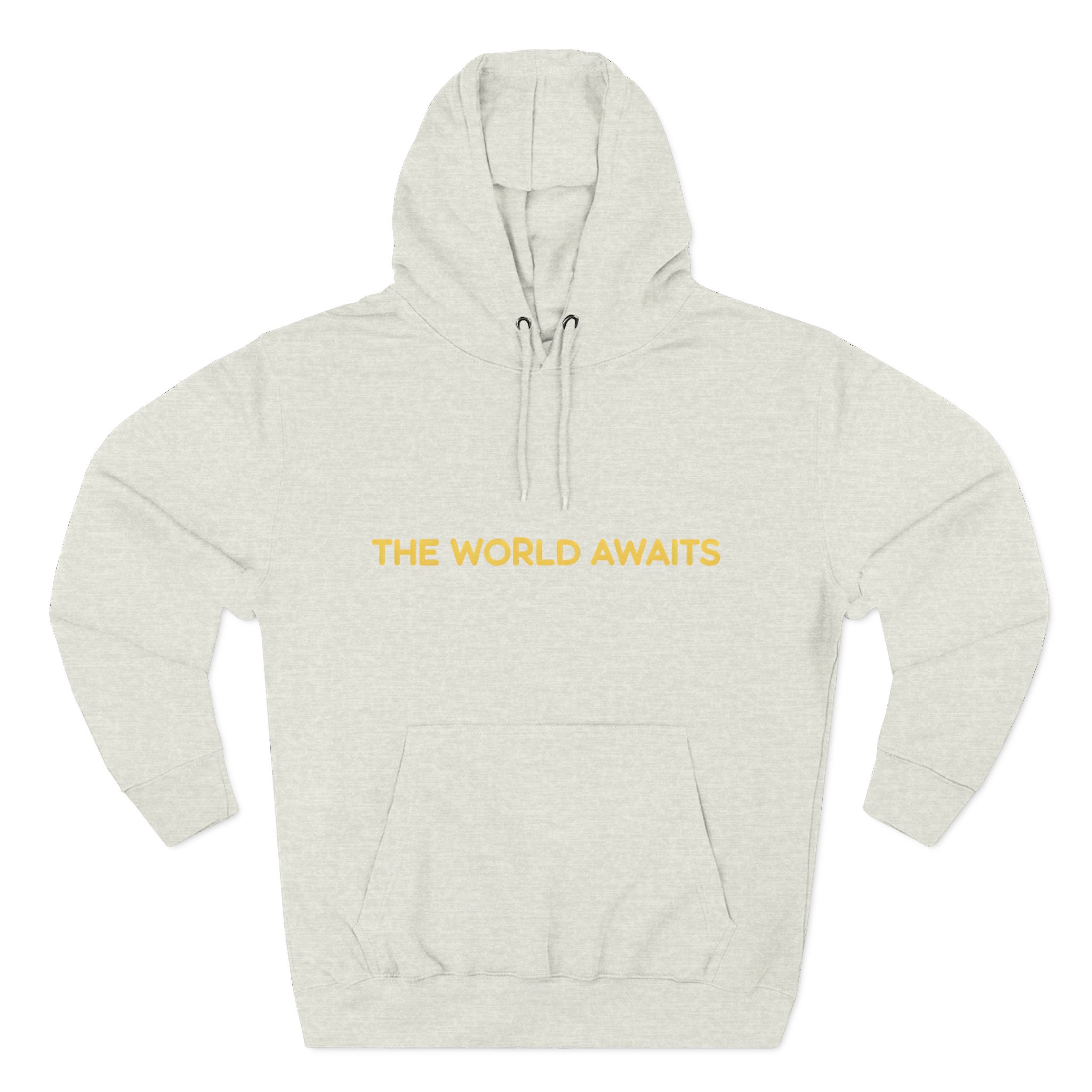 Three-Panel Fleece Hoodie - "The World Awaits" Design Sitcom-Line
