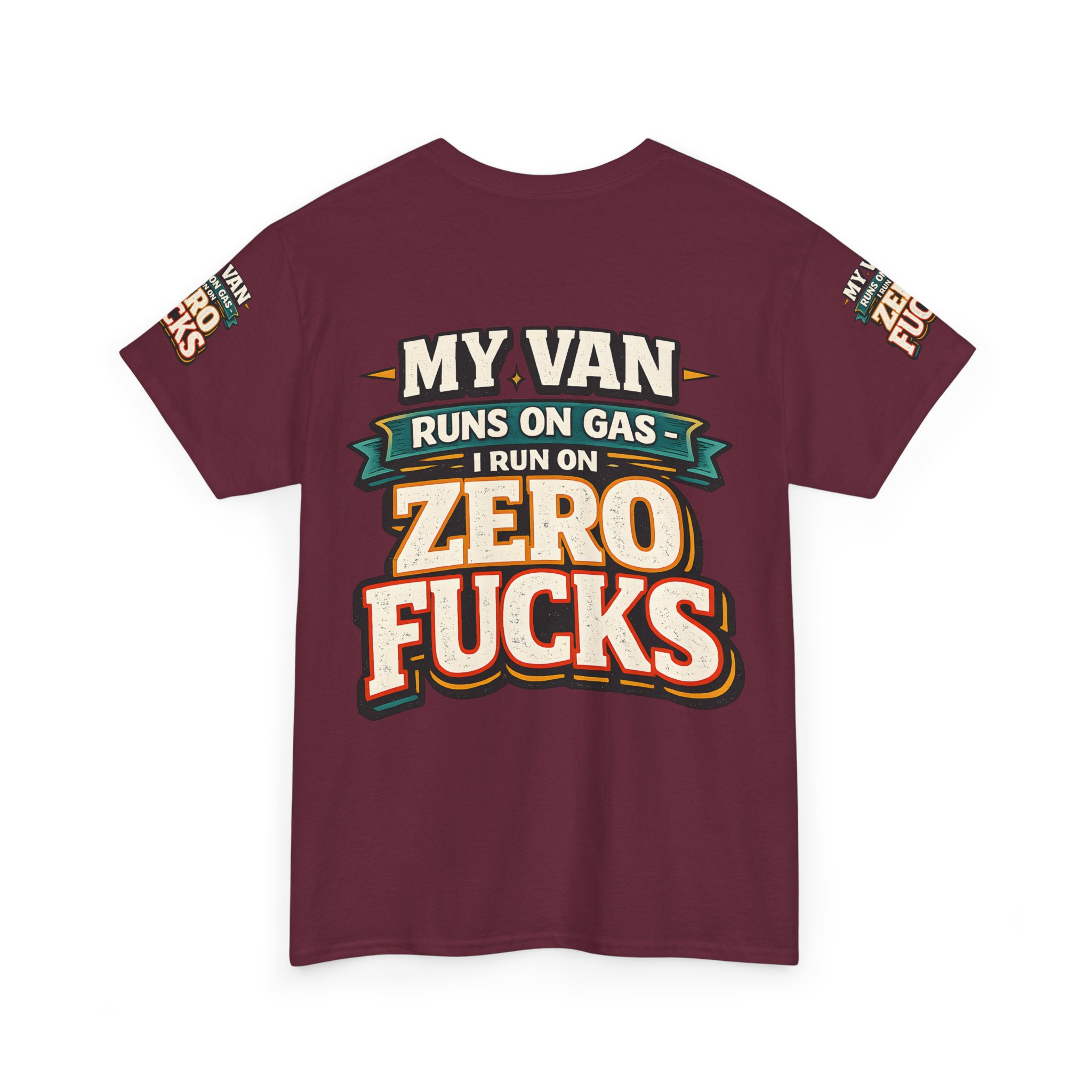 Unisex Heavy Cotton Tee — "My Van Runs On Gas" Design F**K-Line