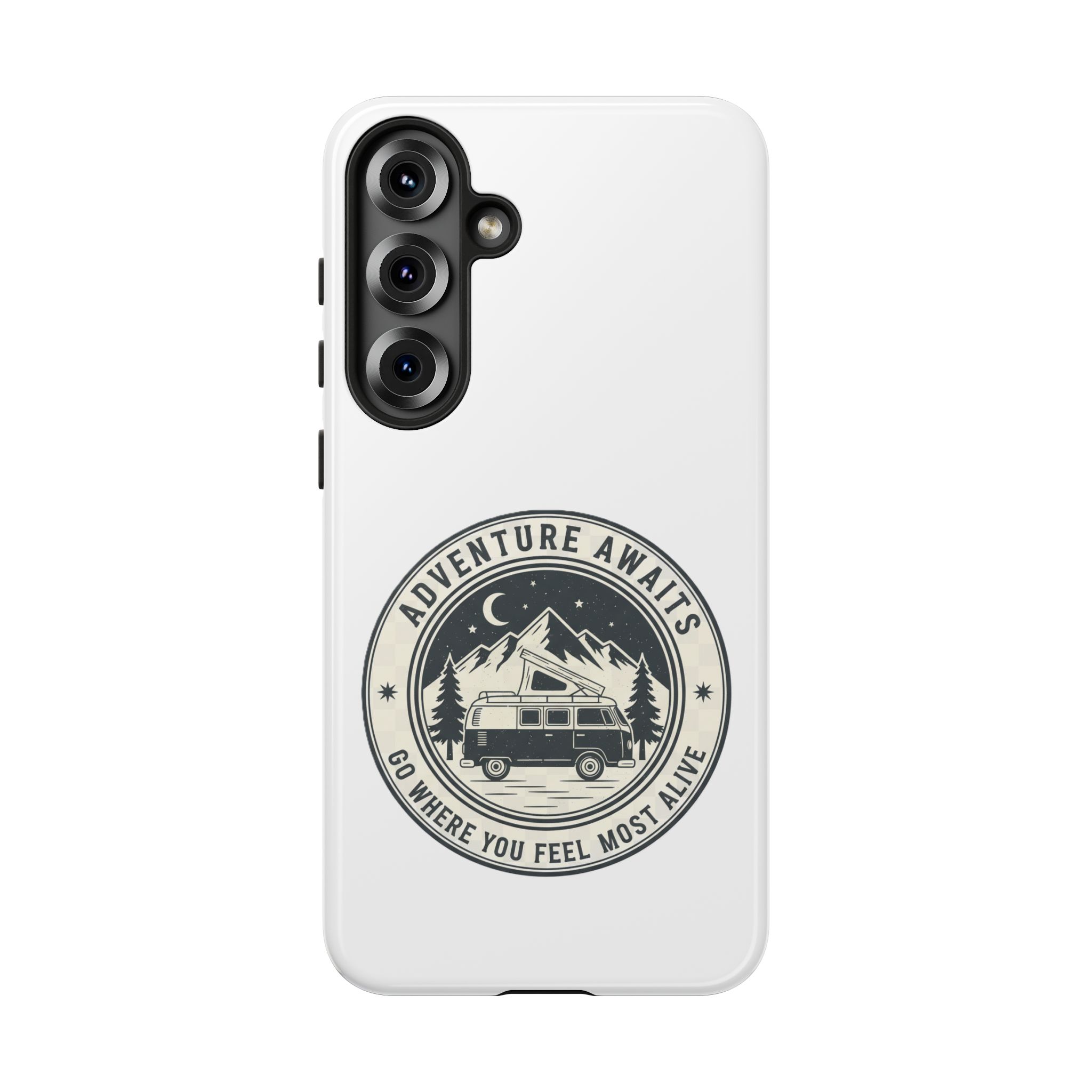 Phone Case — "Adventure Awaits-Go Where You Feel Most Alive" Camper Van Design