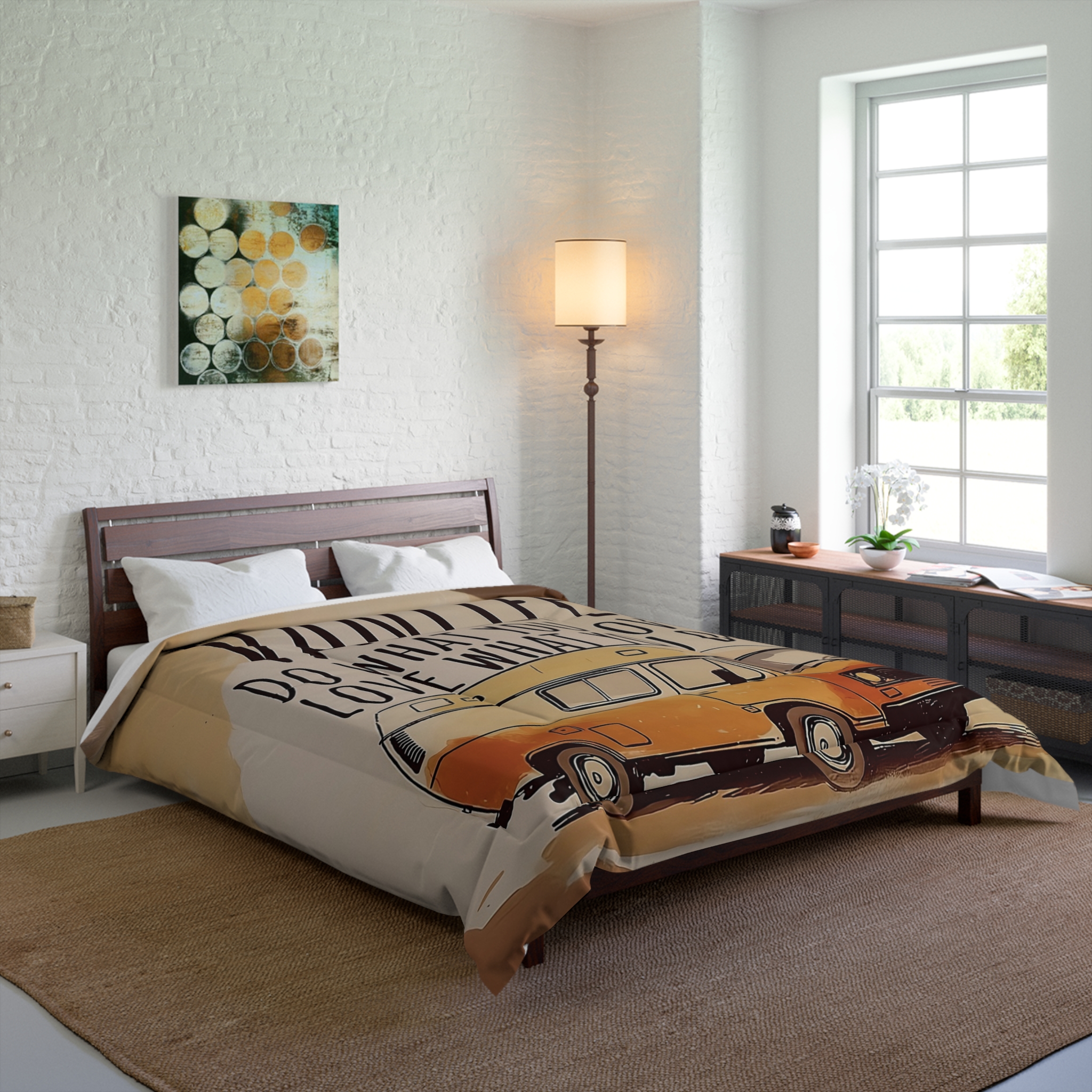 12548813310718861570_2048.jpeg Comforter - "Do What You Love, Love What You Do" Vintage Camper Bedding