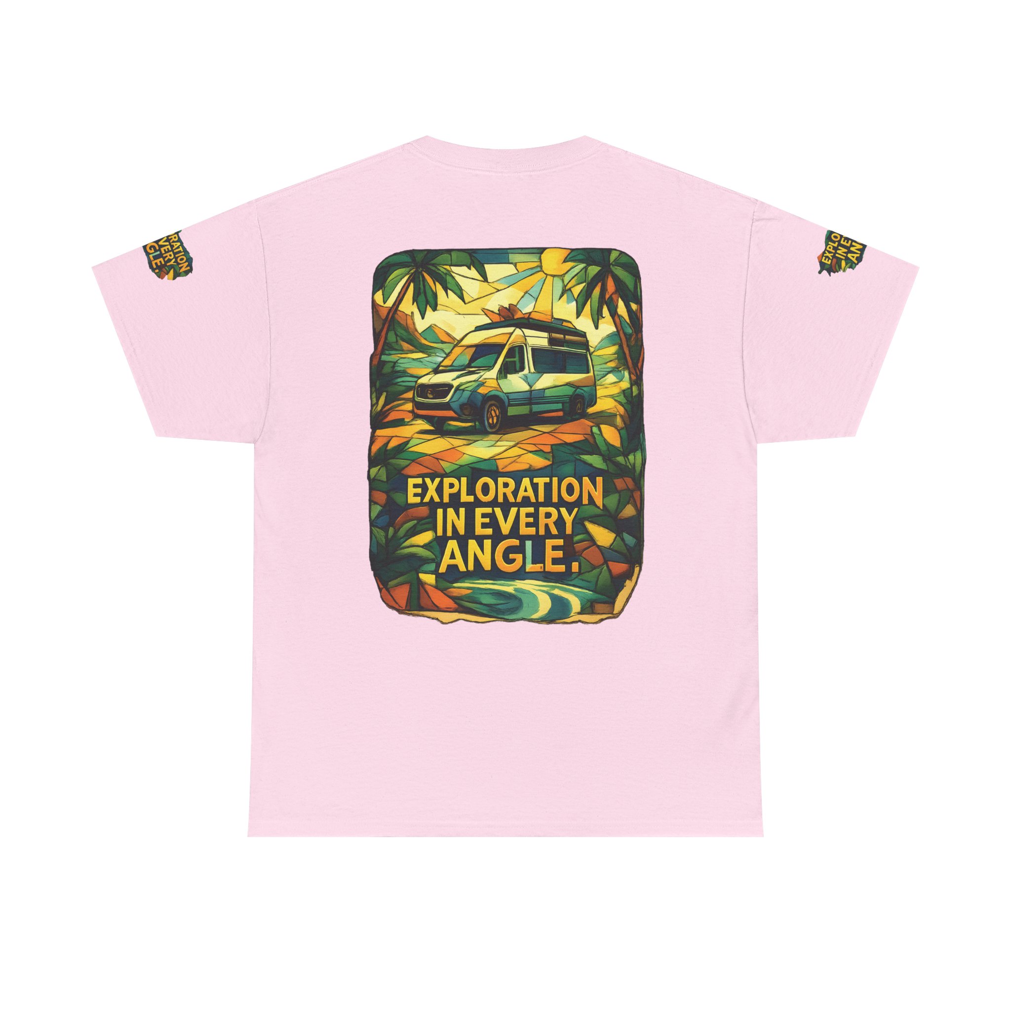 Unisex Heavy Cotton Tee — "Exploration In Every Angle" Design Cubic-Line