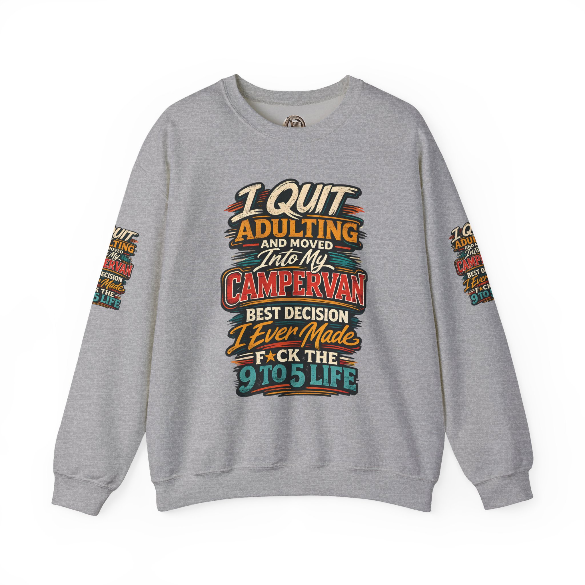 12555401053395183755_2048.jpeg Unisex Heavy Blend™ Crewneck Sweatshirt — "I Quit Adulting" Design F**K-Line