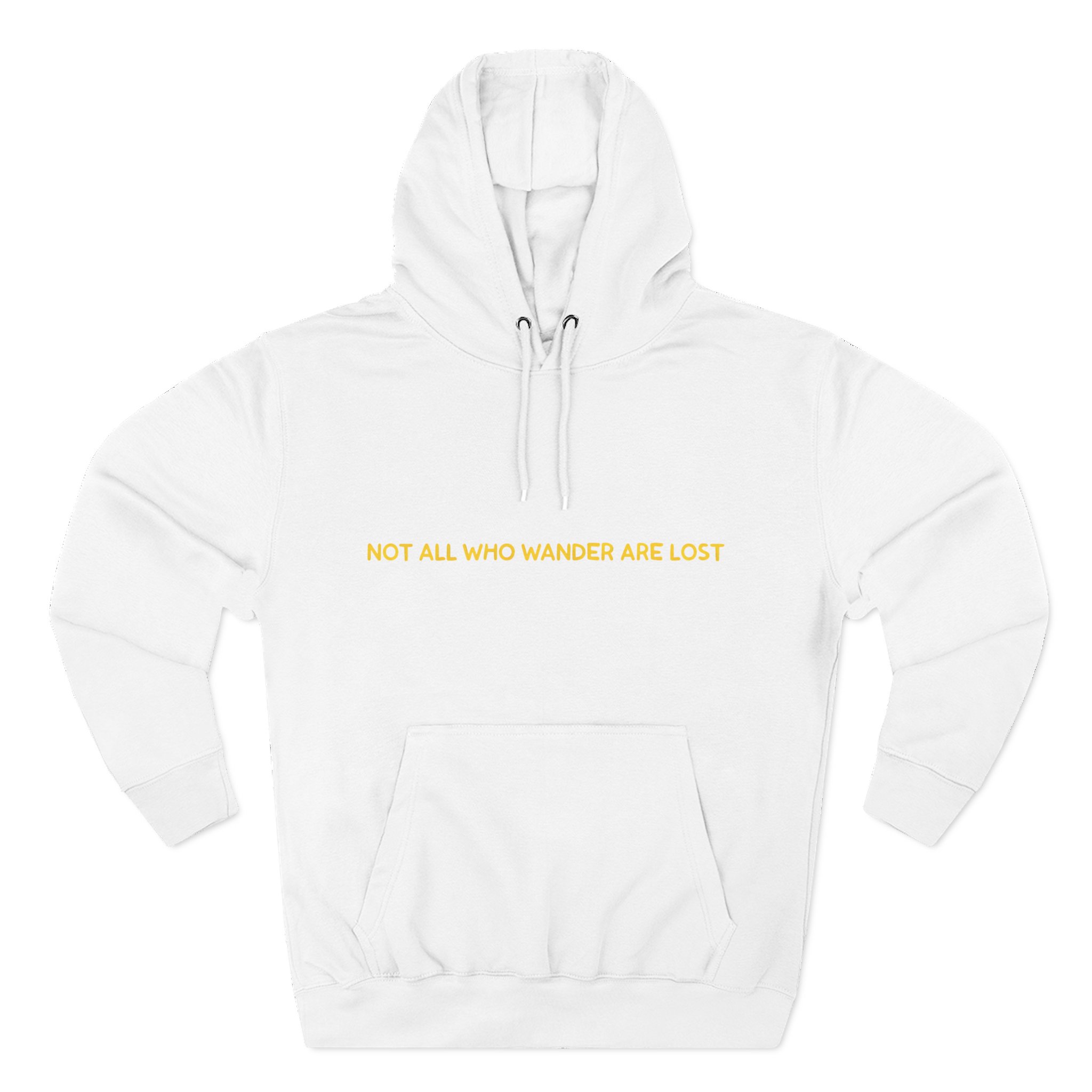 Three-Panel Fleece Hoodie - "Not All Who Wander Are Lost" Design Sitcom-Line