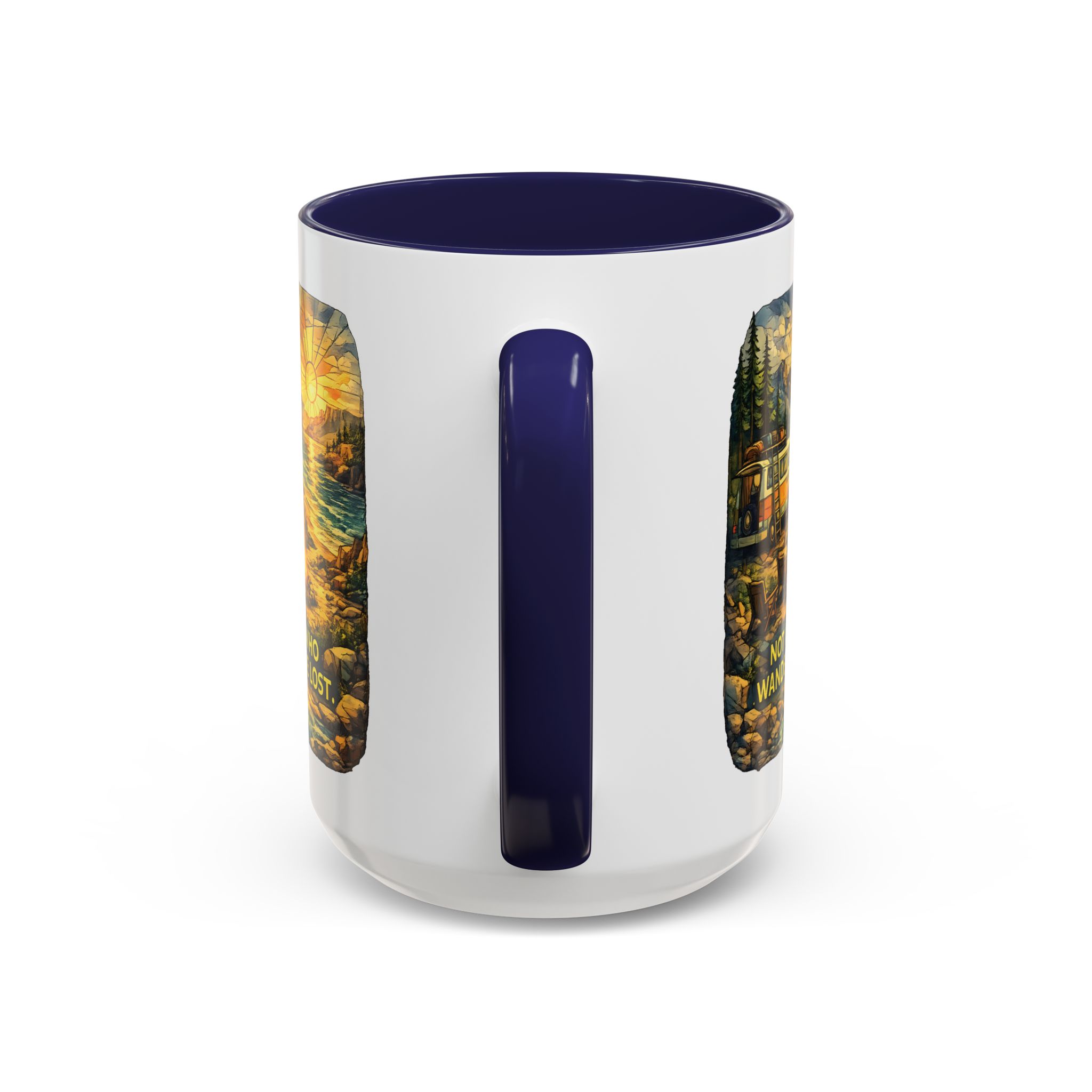12561728399971620224_2048.jpeg Accent Coffee Mug (11, 15oz) — "Not All Who Wander Are Lost" Design Cubic-Line