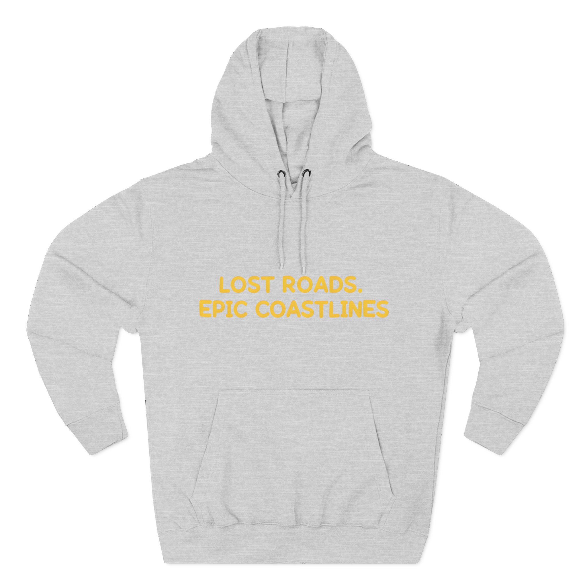 Three-Panel Fleece Hoodie - "Lost Roads Epic Coastlines" Design Sitcom-Line