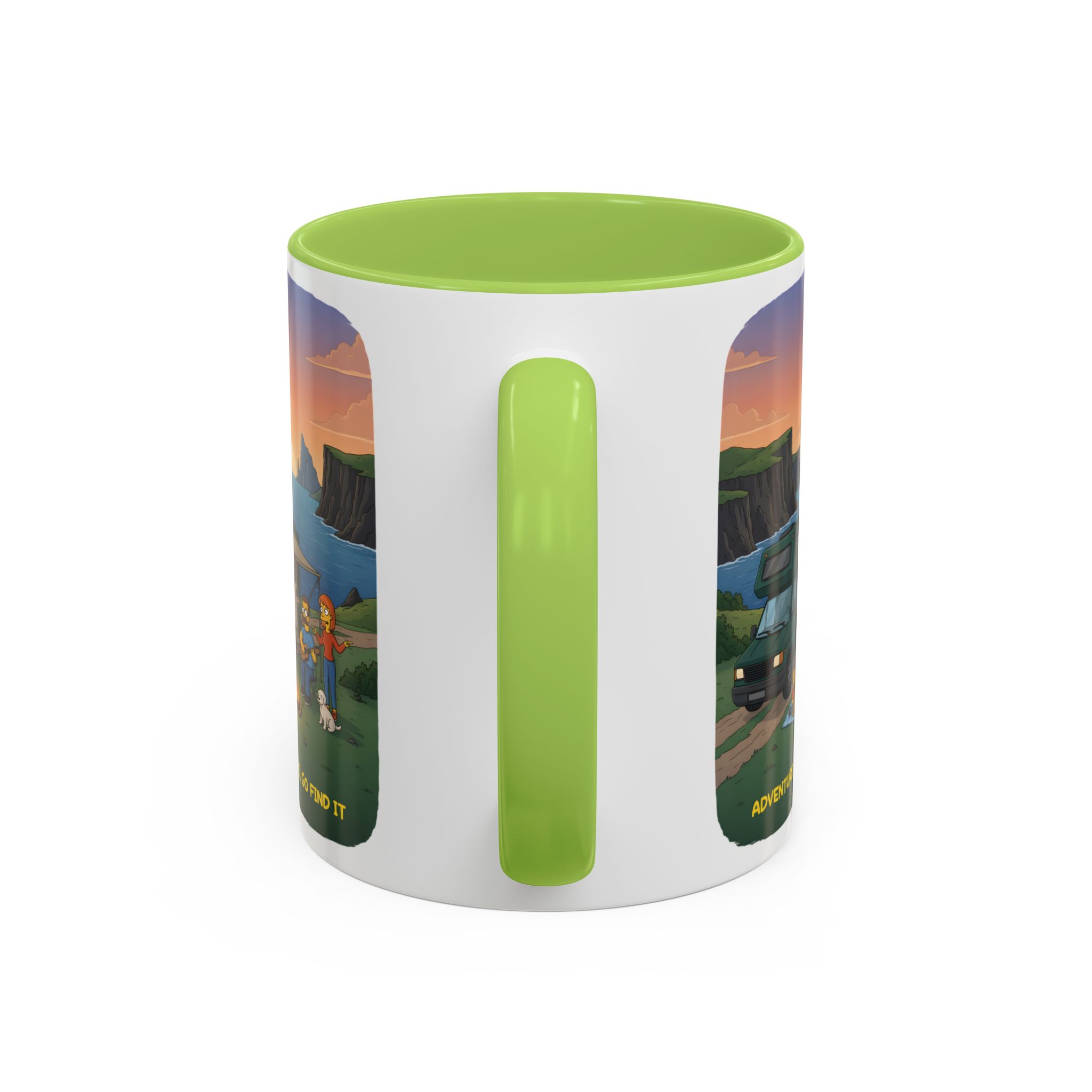 Accent Coffee Mug (11, 15oz) — "Adventure Awaits-Go Find It"" Design Sitcom-Line
