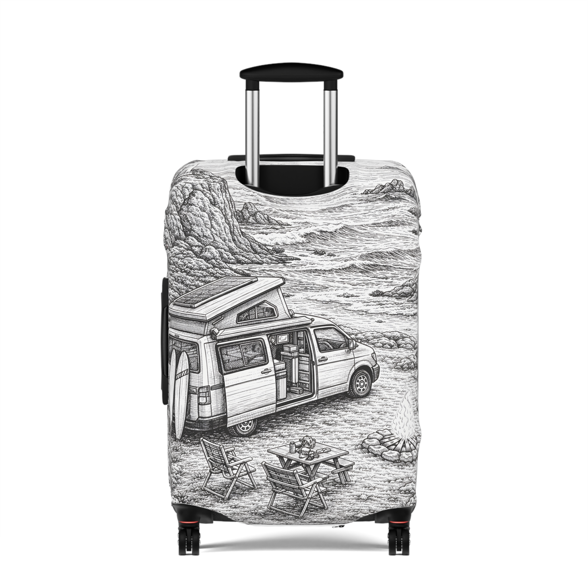 12573232085110571604_2048.jpeg Luggage Cover — Adventure Camper Sketch Travel Suitcase
