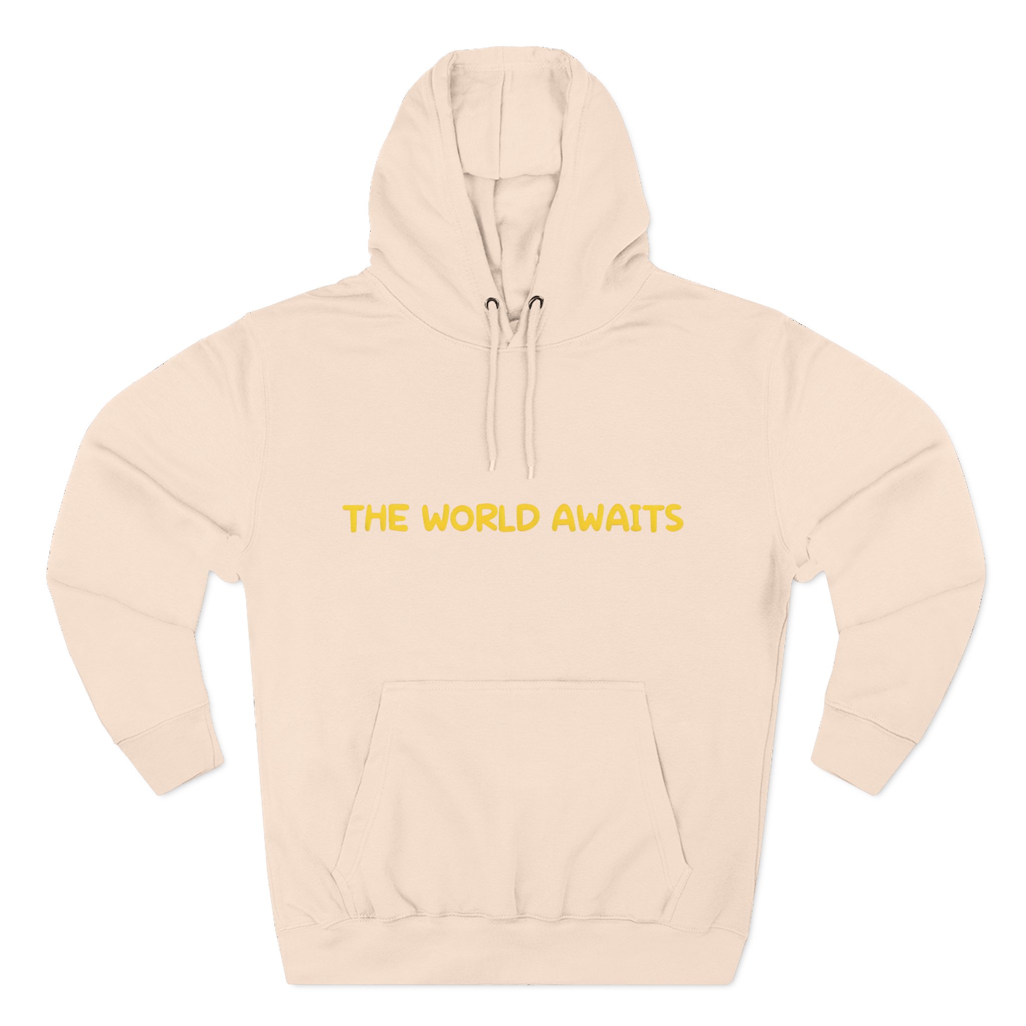 Three-Panel Fleece Hoodie - "The World Awaits" Design Sitcom-Line