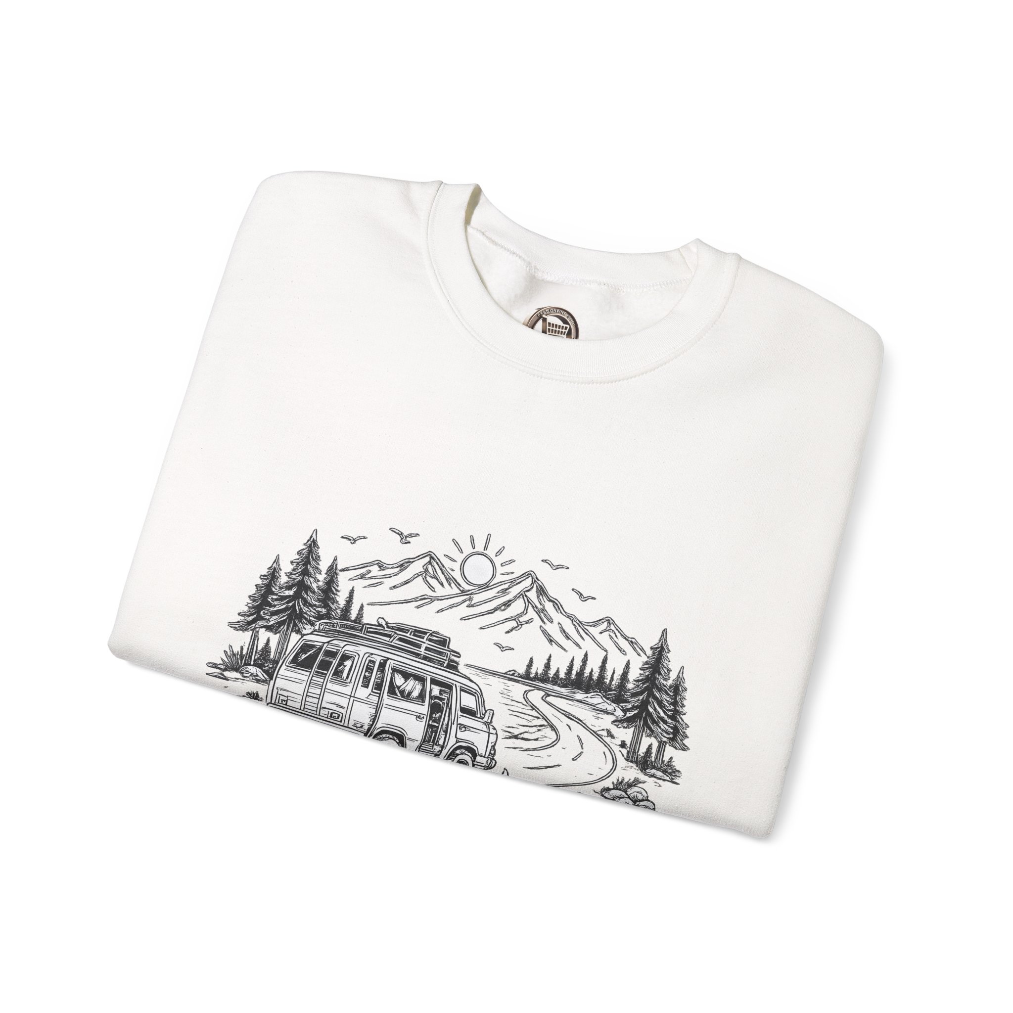 Unisex Heavy Blend™ Crewneck Sweatshirt — "Home Is Where You Park It" Design Minimal-Line