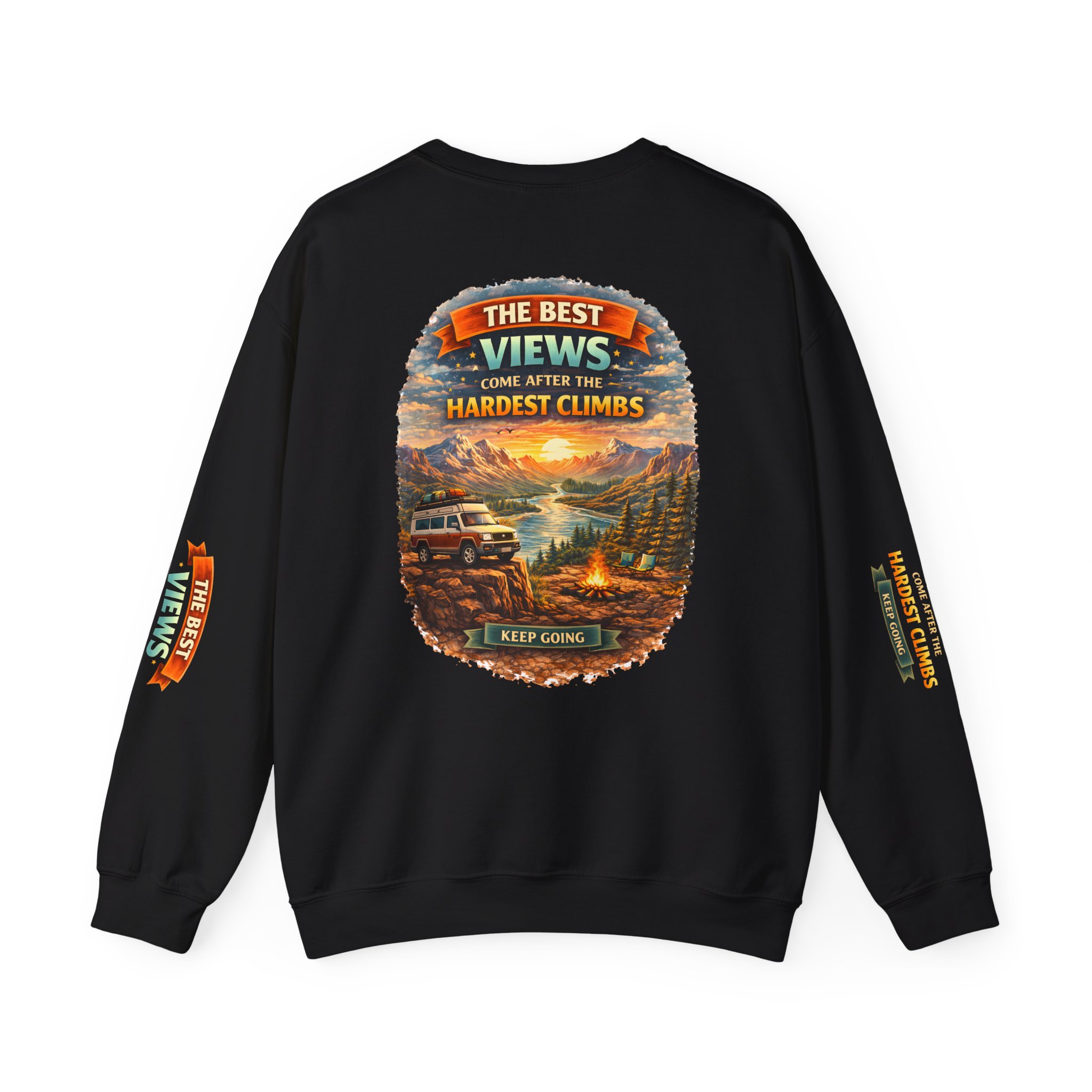Unisex Heavy Blend™ Crewneck Sweatshirt — "The Best Views" Design Scenic-Line
