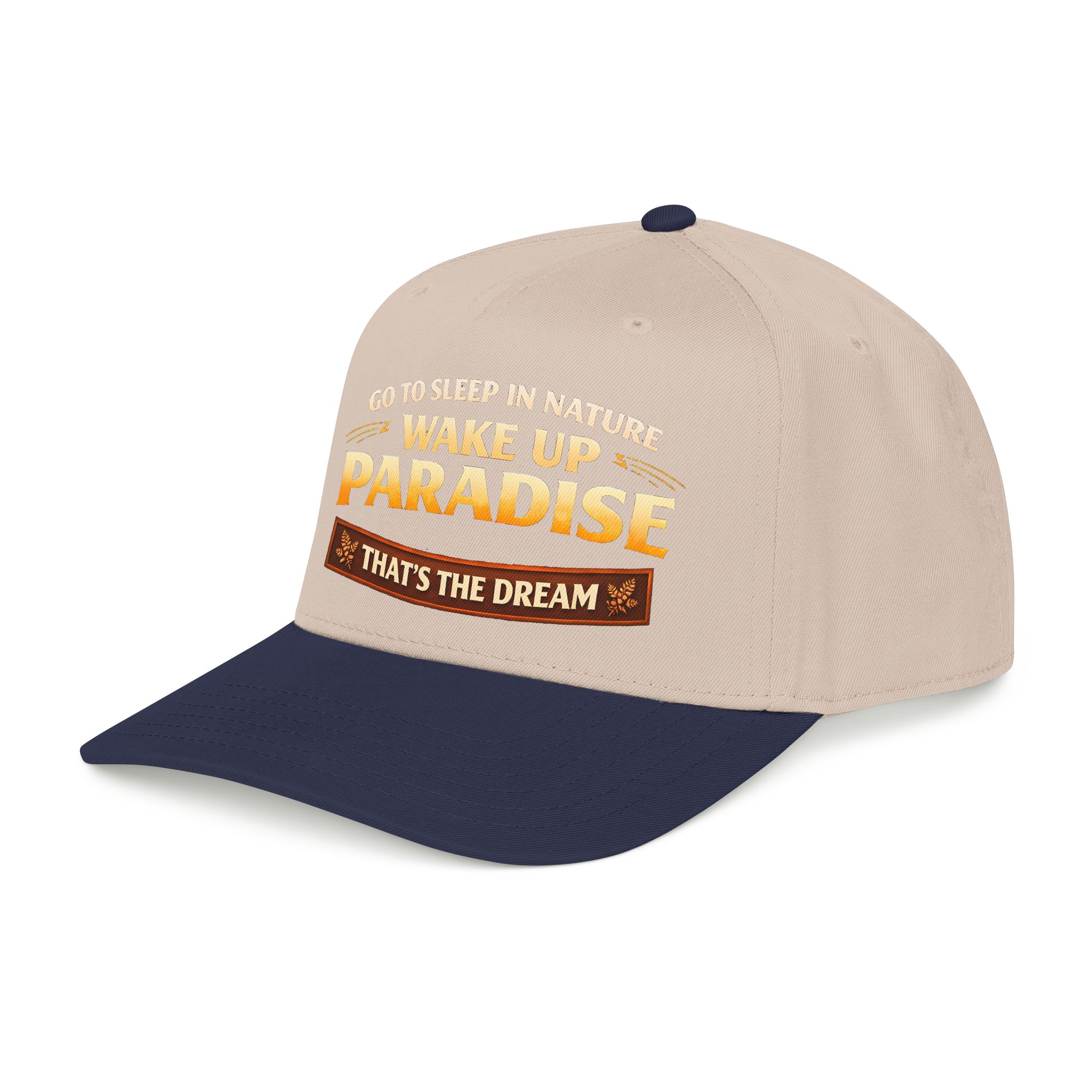 Baseball Cap - "Go sleep Nature-Wake Up Paradise" Design Scenic-Line