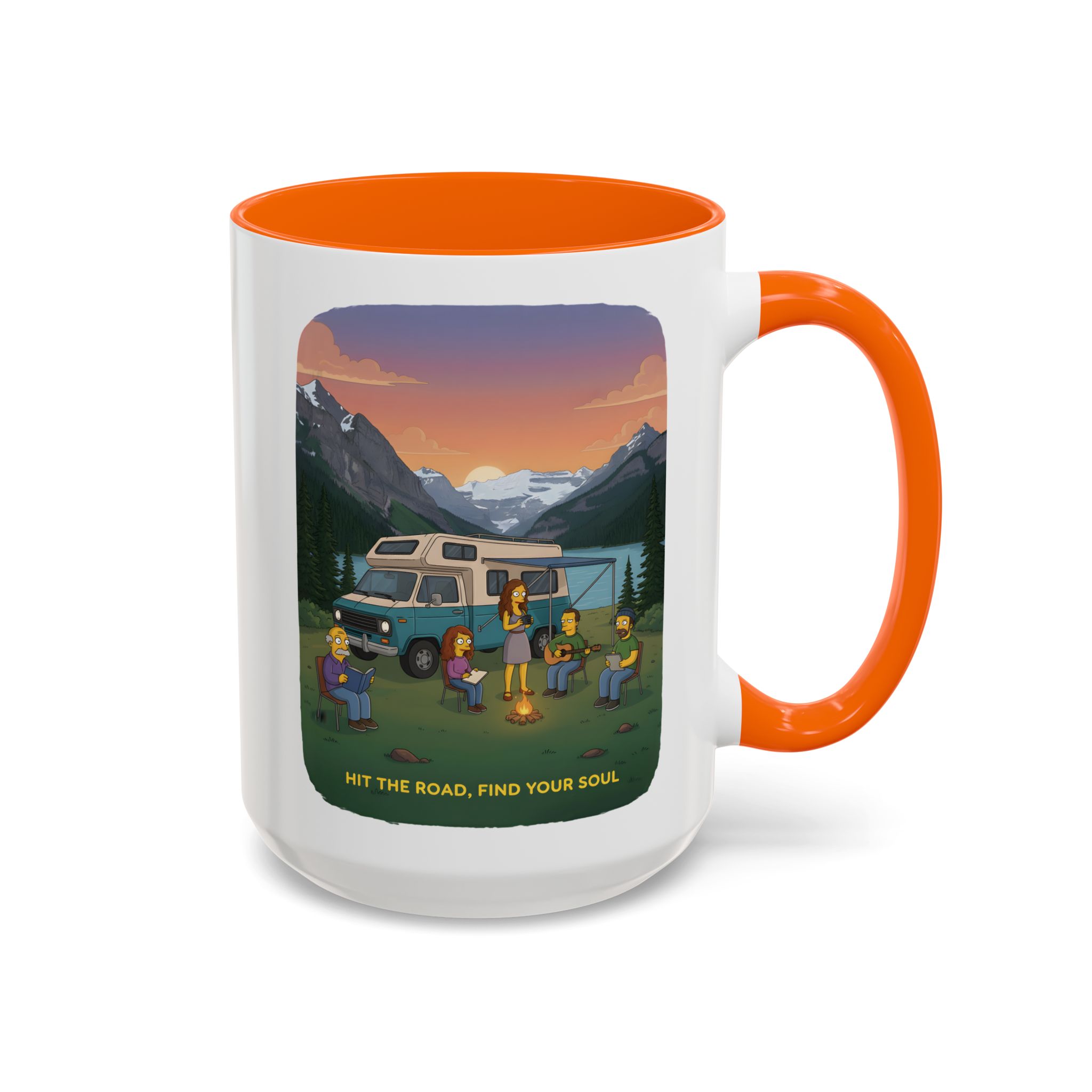 Accent Coffee Mug (11, 15oz) — "Hit The Road-Find Your Soul" Design Sitcom-Line
