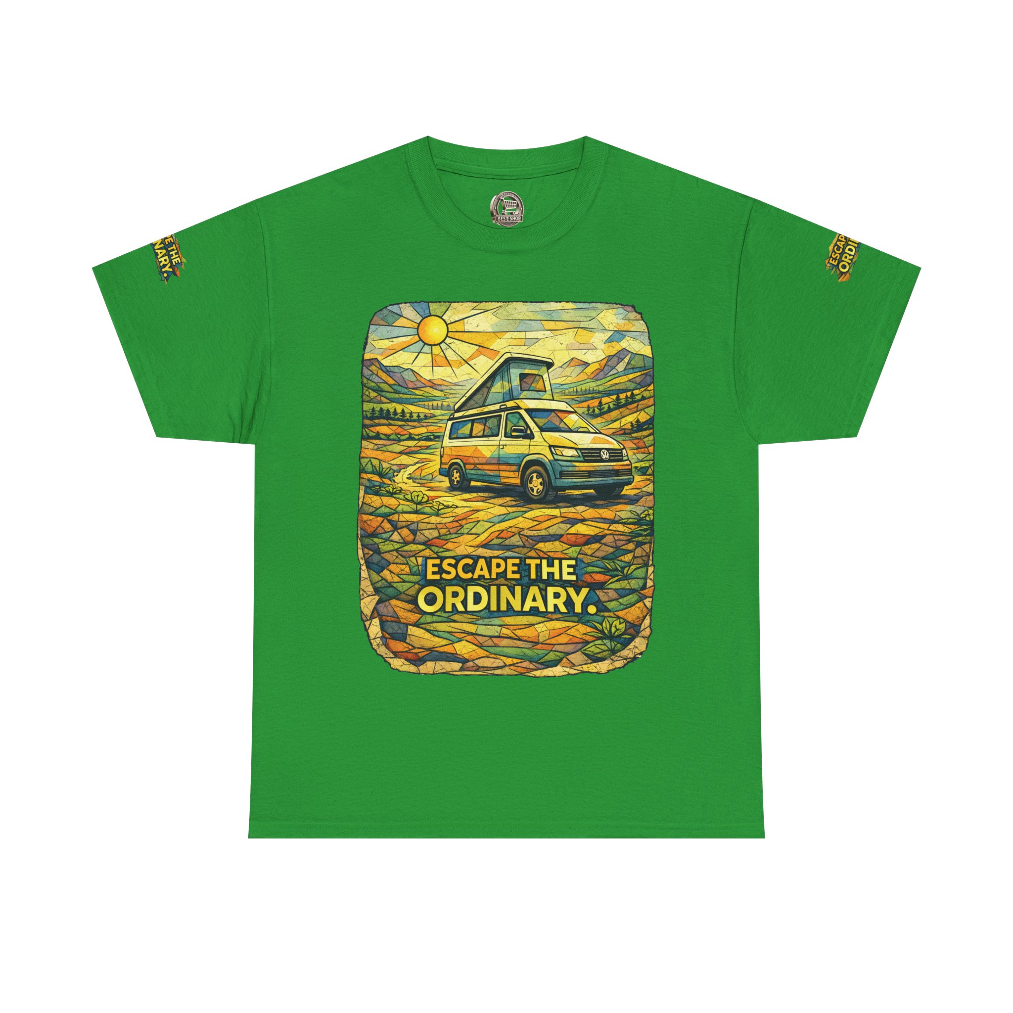 12586623195379973615_2048.jpeg Unisex Heavy Cotton Tee — "Escape The Ordinary" Design Cubic-Line