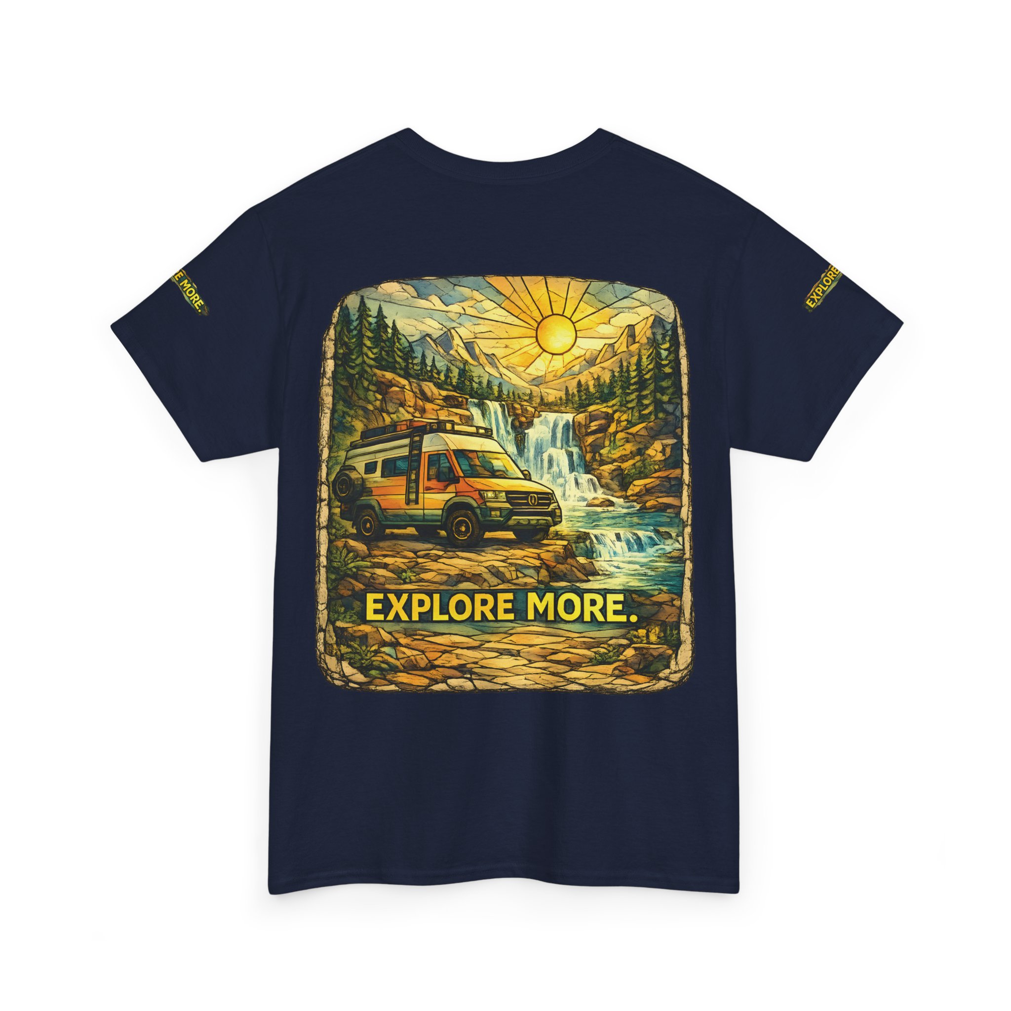 Unisex Heavy Cotton Tee — "Explore More" Design Cubic-Line