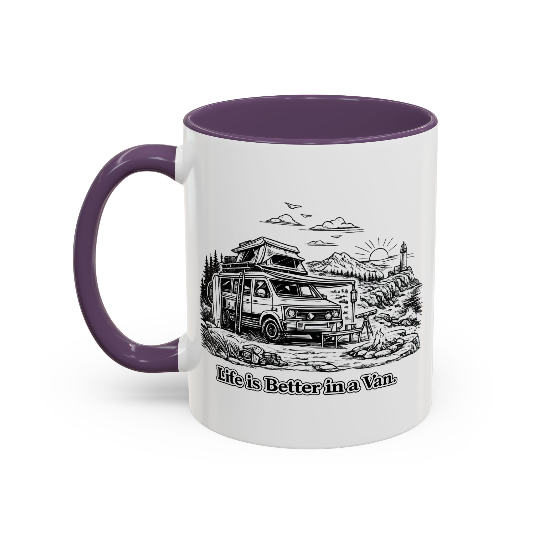 12589982177935891270_2048.jpeg Accent Coffee Mug (11, 15oz) — "Life Is Better In A Van" Design Minimal-Line