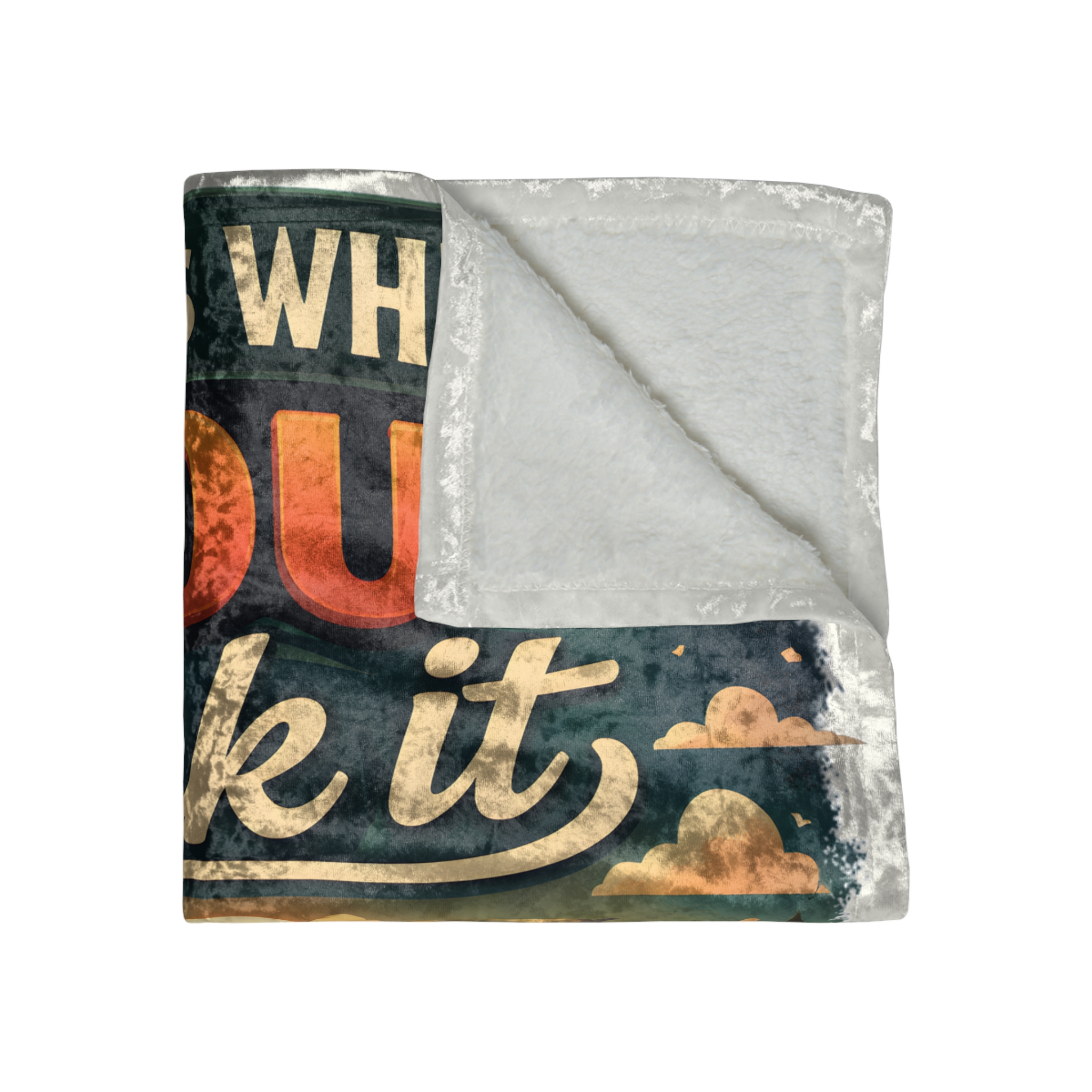 Crushed Velvet Blanket —"Home Is Where You Park It" Design Scenic-Line (Campervan)