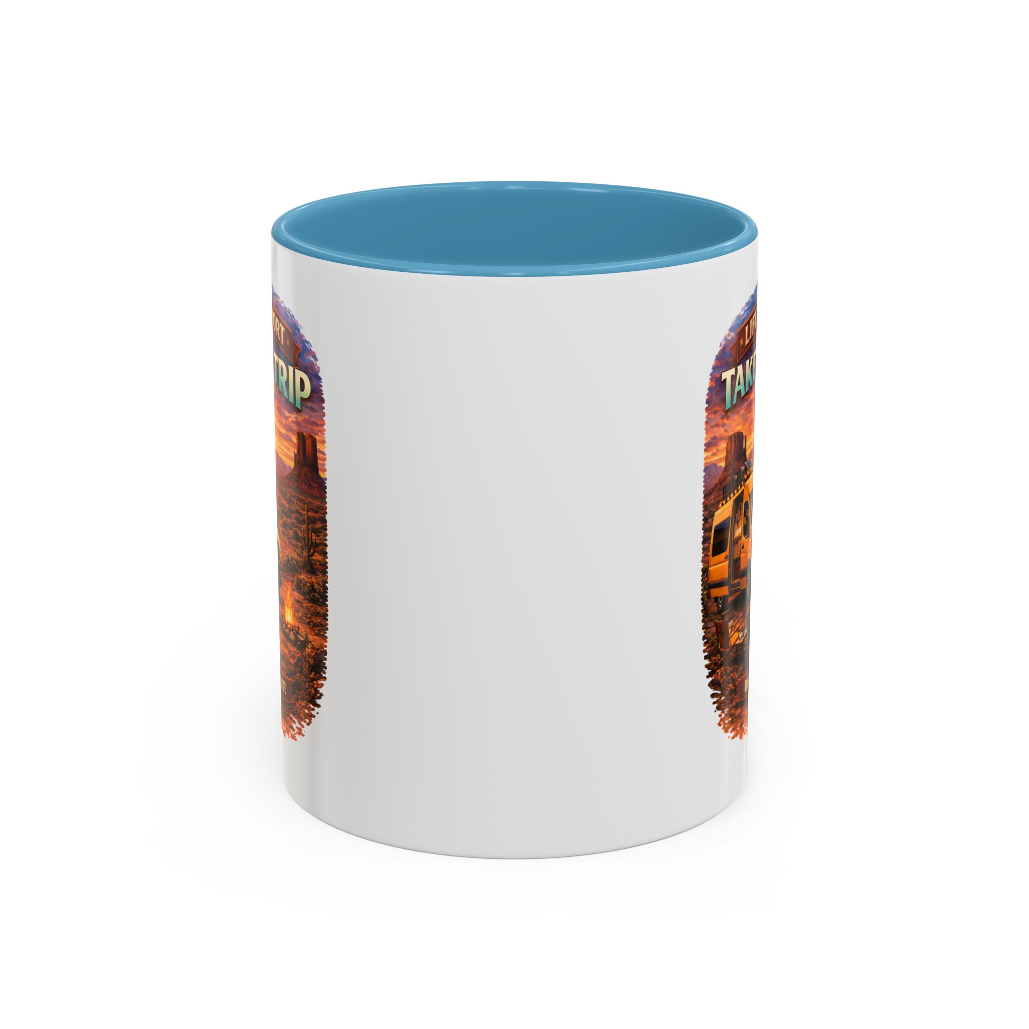 Accent Coffee Mug (11, 15oz) — "Live Is Short Take The Trip" Design Scenic-Line